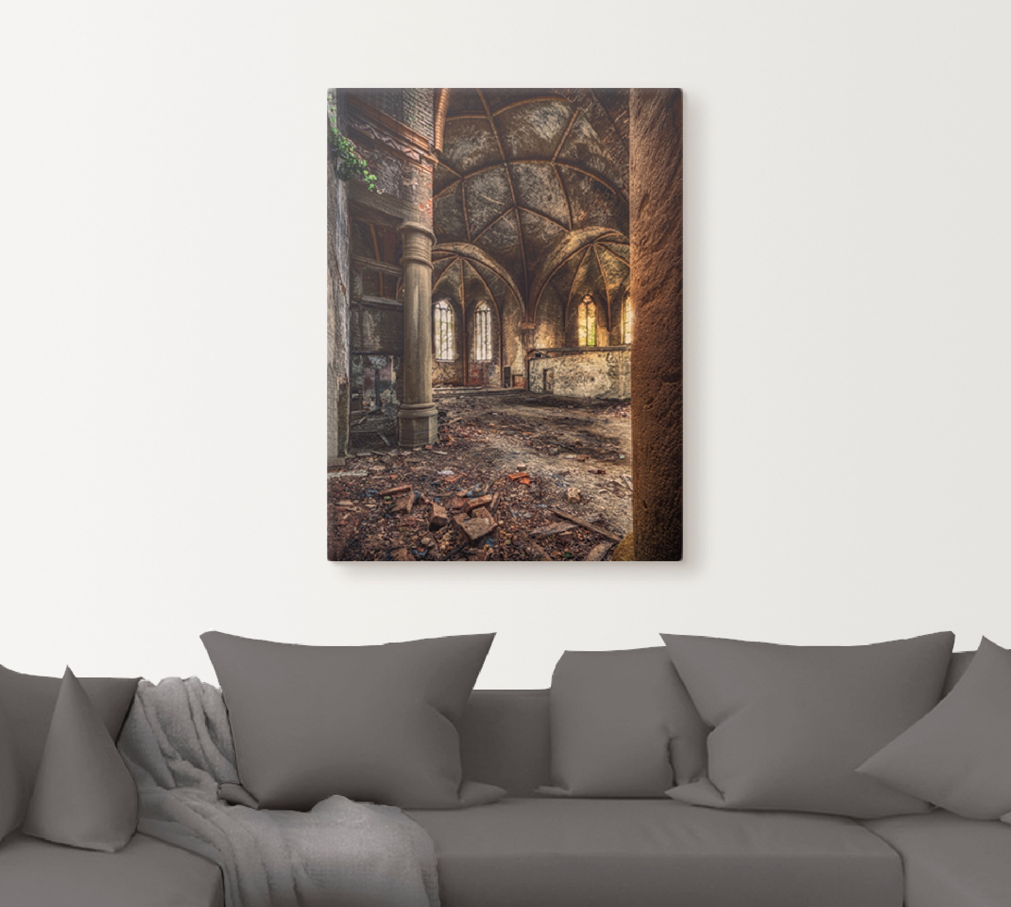Artland Wandbild »Lost Place - verlassene Kirche II«, Gebäude, (1 St.), als Leinwandbild, Wandaufkleber in verschied. Größen