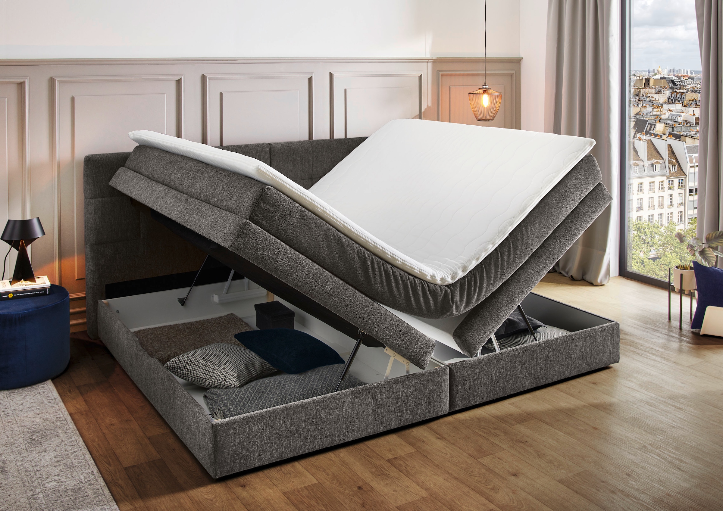 Jockenhöfer Gruppe Boxspringbett »Casa Grande in der Breite 240cm, Familienbett mit riesigem Bettkasten« 7-Zonen-TTFK-Matratze, KS-Topper, verschiedene Härtegrade wählbar