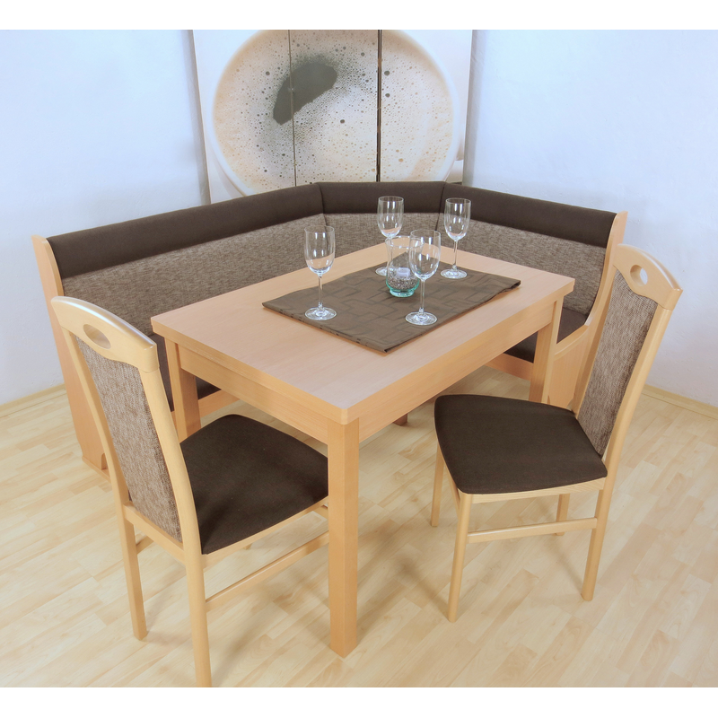 HOME AFFAIRE Eckbankgruppe »Madrid« Set, 4 Stk. tlg. Schenkel wechselbar buche natur/schoko +