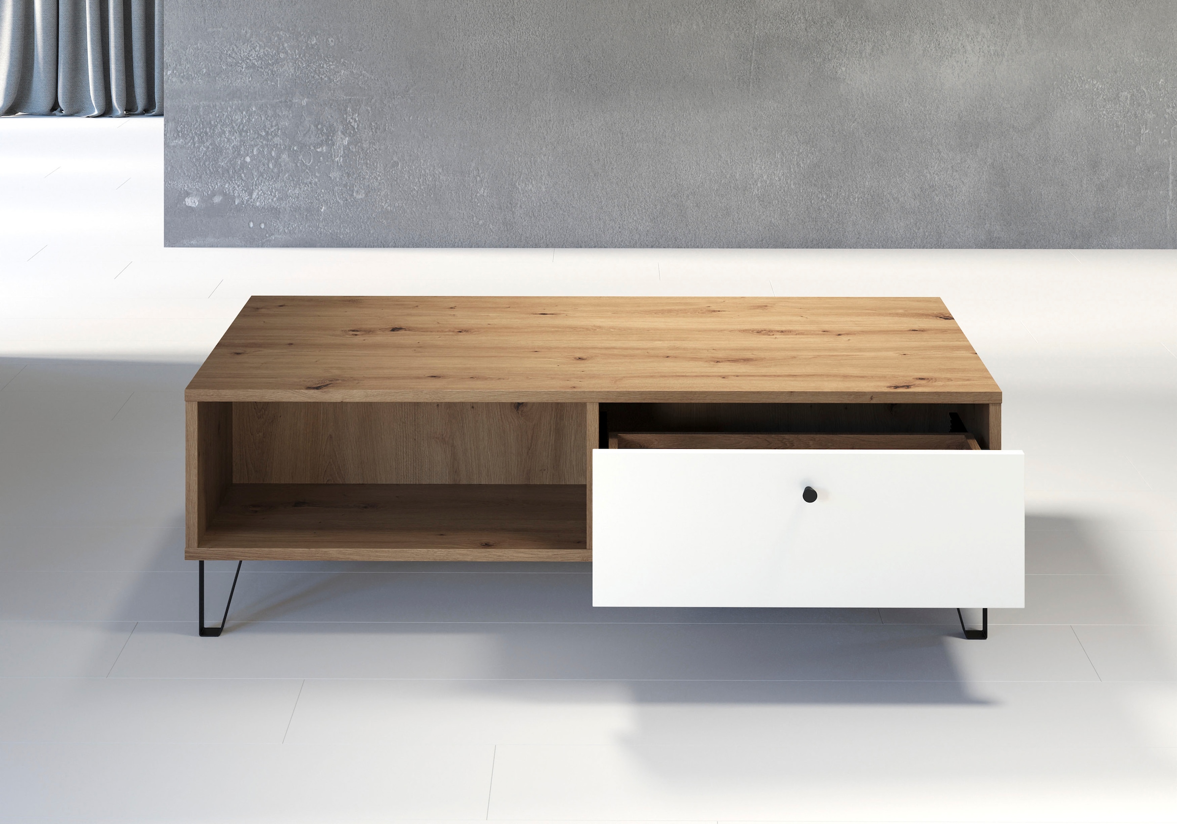 PLACES OF STYLE Couchtisch »Tarragona« Couchtisch m. 2 Schub.K, 2 Fächern & günstig online kaufen