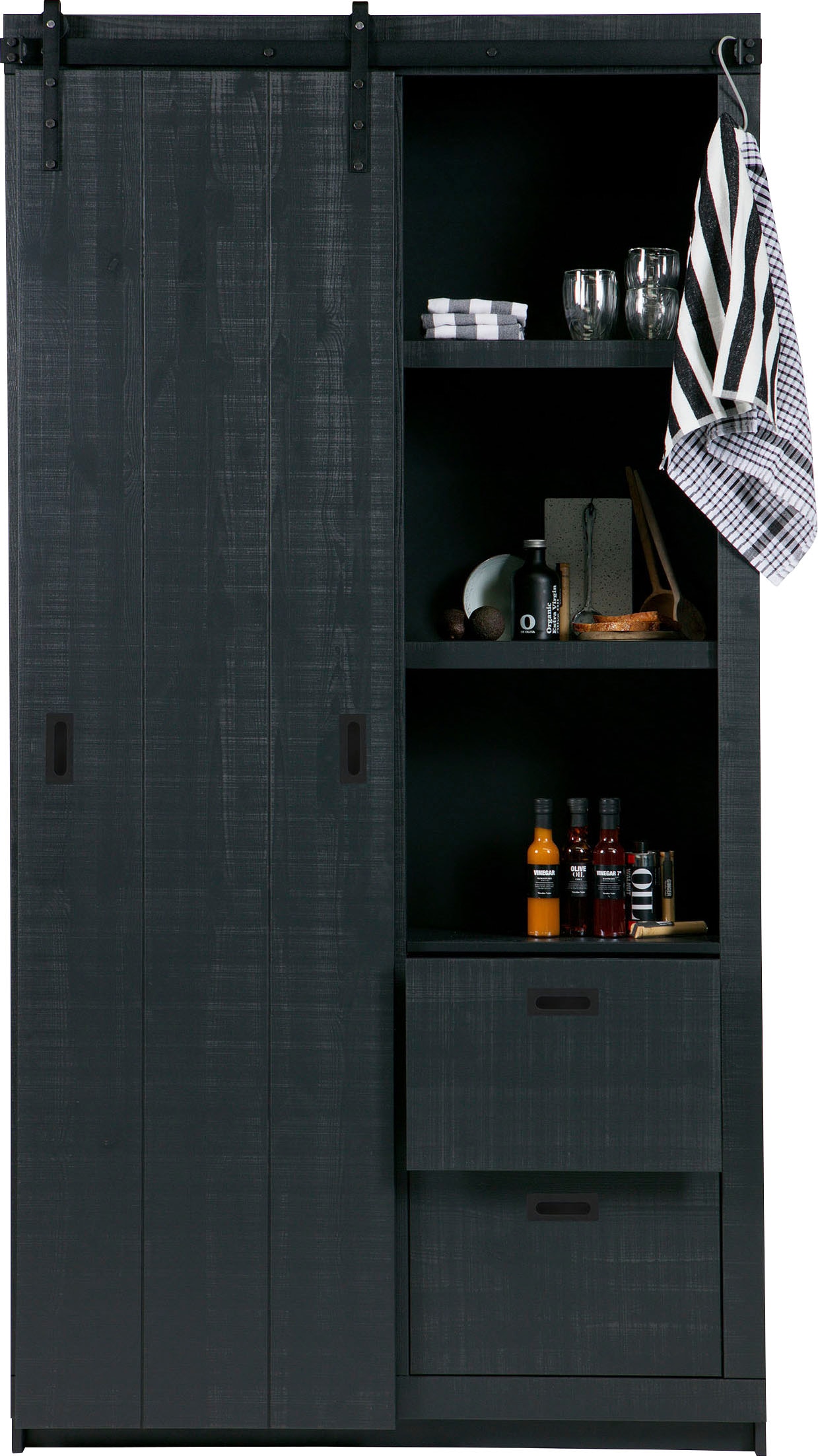 vtwonen Vitrine »Slide, mit Schiebetür«, mit 4 Schubkästen, H 230 cm x B 120 cm