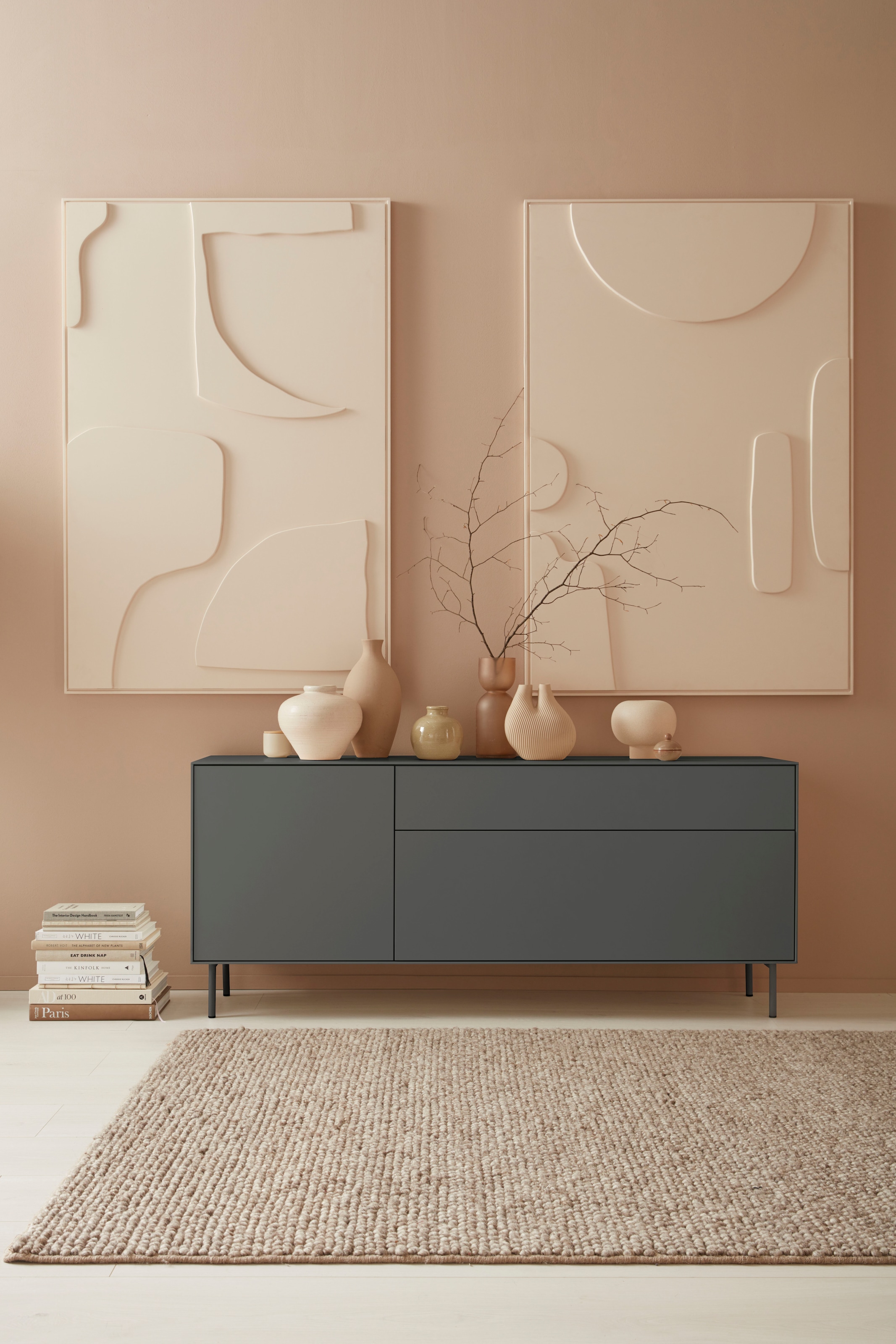 LeGer Home by Lena Gercke Lowboard »Essentials«, Breite: 127 cm, MDF lackiert, Push-to-open-Funktion