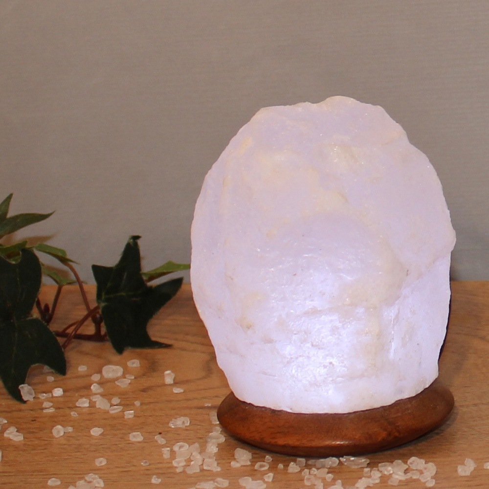 aus Salzkristall - ca.13 »USB-Rock«, Handgefertigt cm jeder SALT Stein HIMALAYA DREAMS Raten kaufen auf Unikat, ein H: Salzkristall-Tischlampe