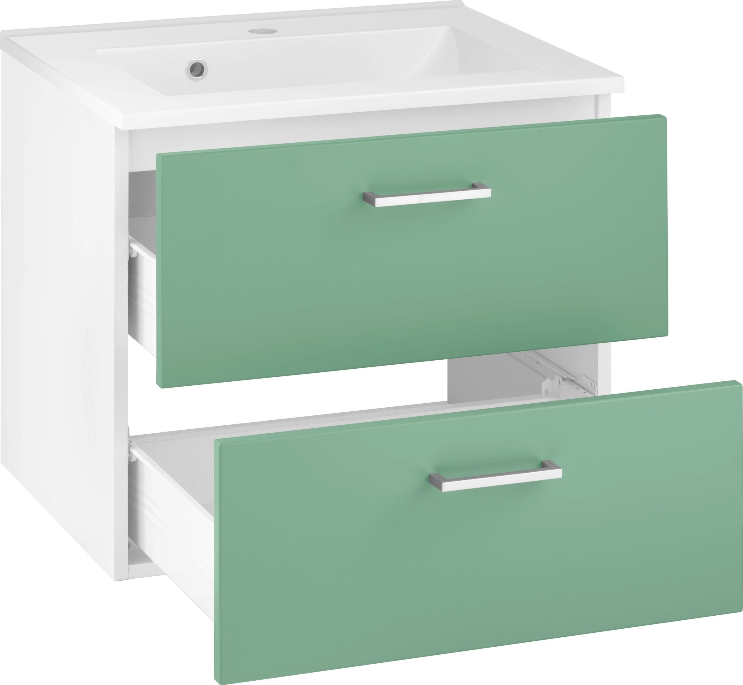 welltime Waschbeckenunterschrank »Ribera«, Badmöbel, Waschtisch inkl. Waschbecken, Breite 60 cm