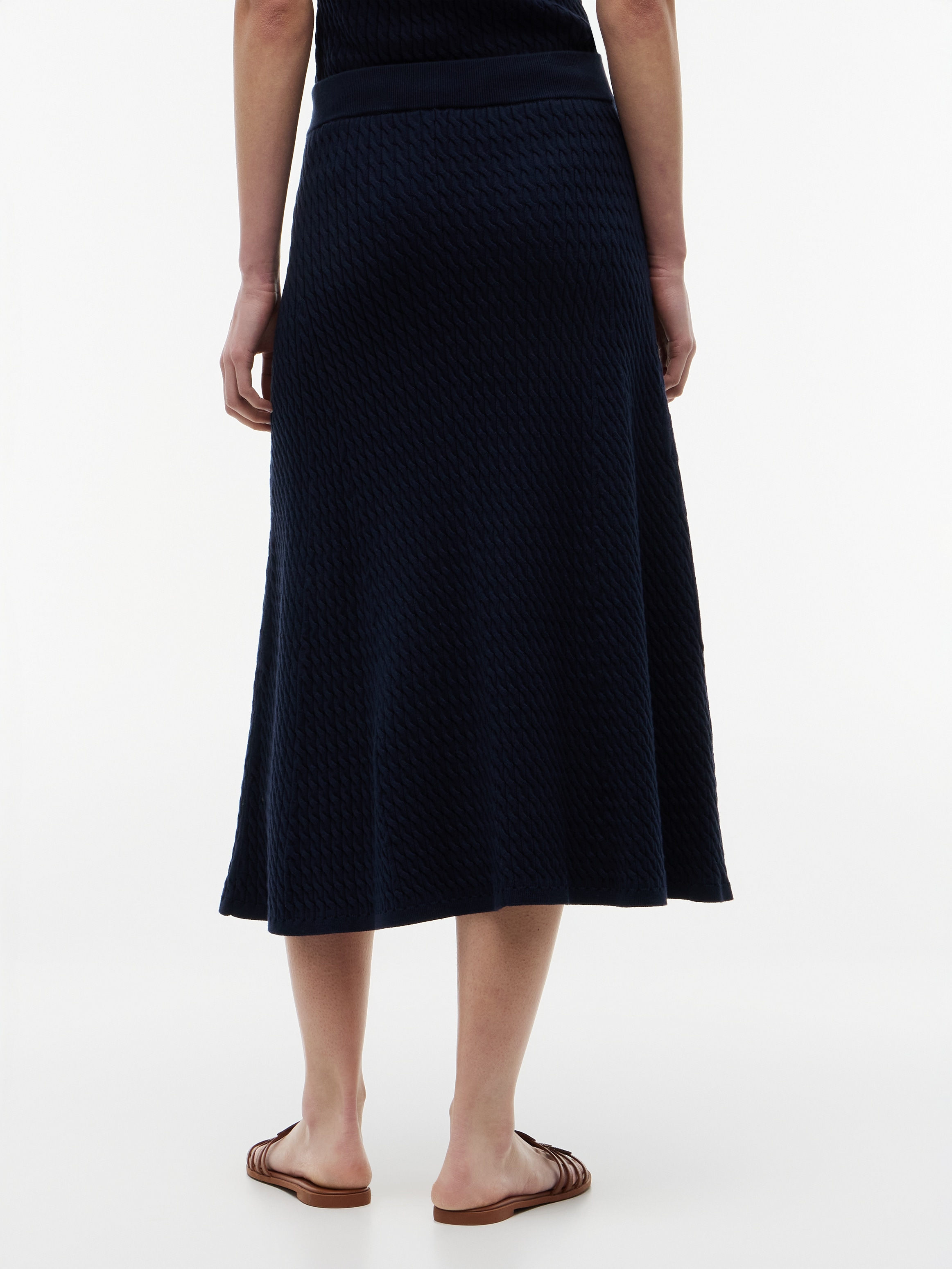Tommy Hilfiger Strickrock »CO CABLE FINE GG F&F SKIRT« Baumwollmischung, Zopfstrick