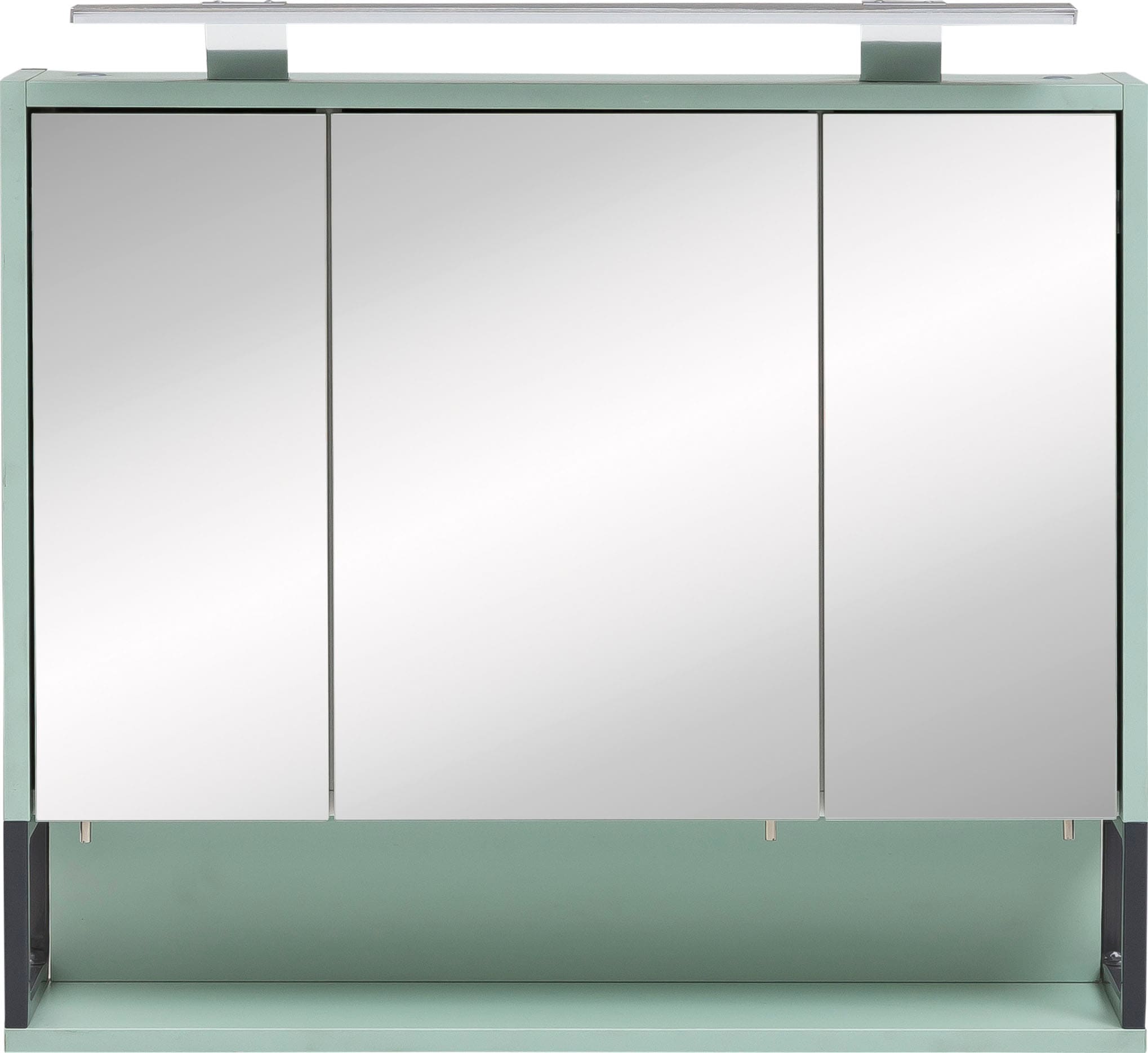 Schildmeyer Spiegelschrank »Limone«, Breite 70 cm, 3-türig, LED-Beleuchtung, Schalter-/Steckdosenbox