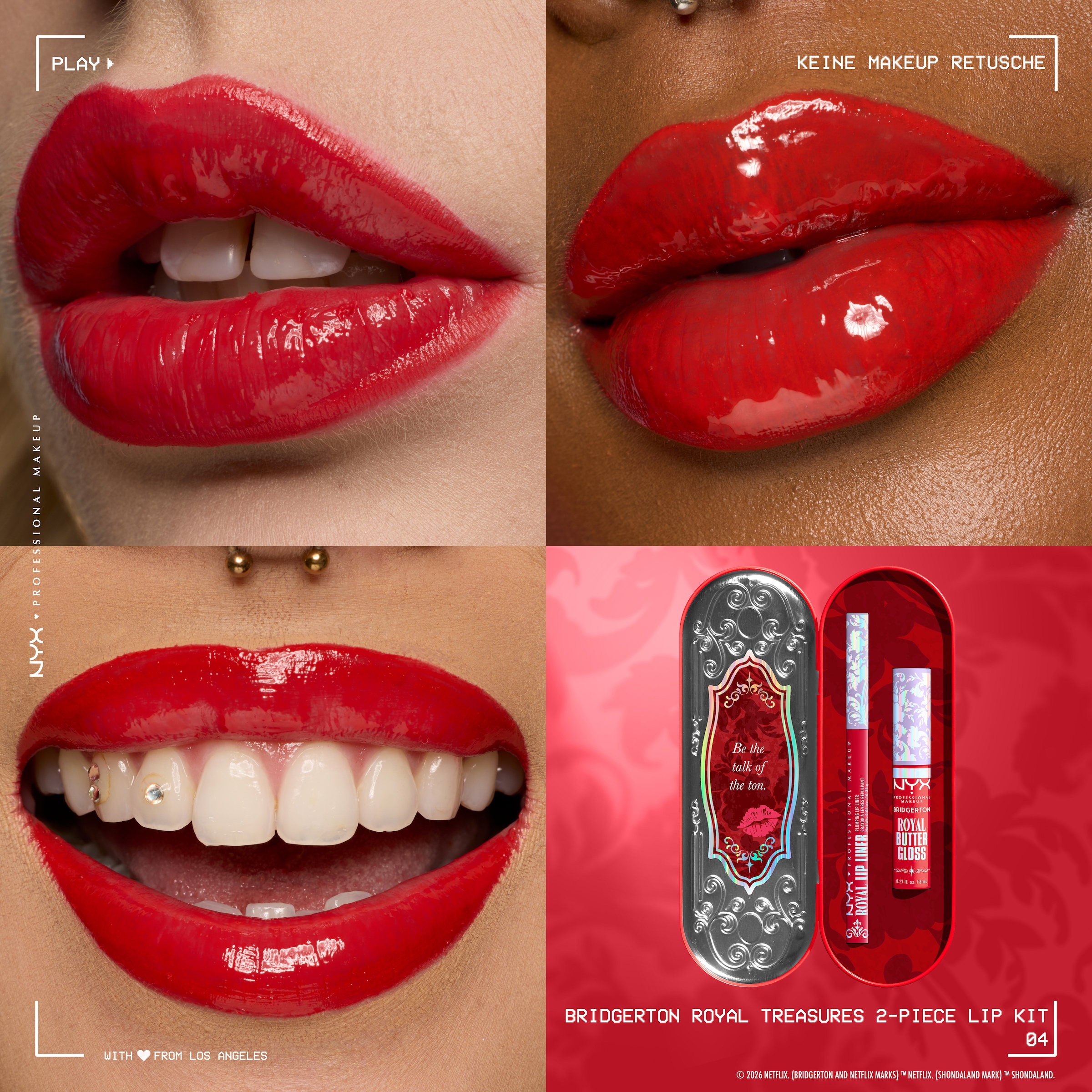 NYX PROFESSIONAL MAKEUP Schmink-Set »BRIDGERTON ROYAL TREASURES LIP KIT« Royal Butter Gloss und Royal Lip Liner