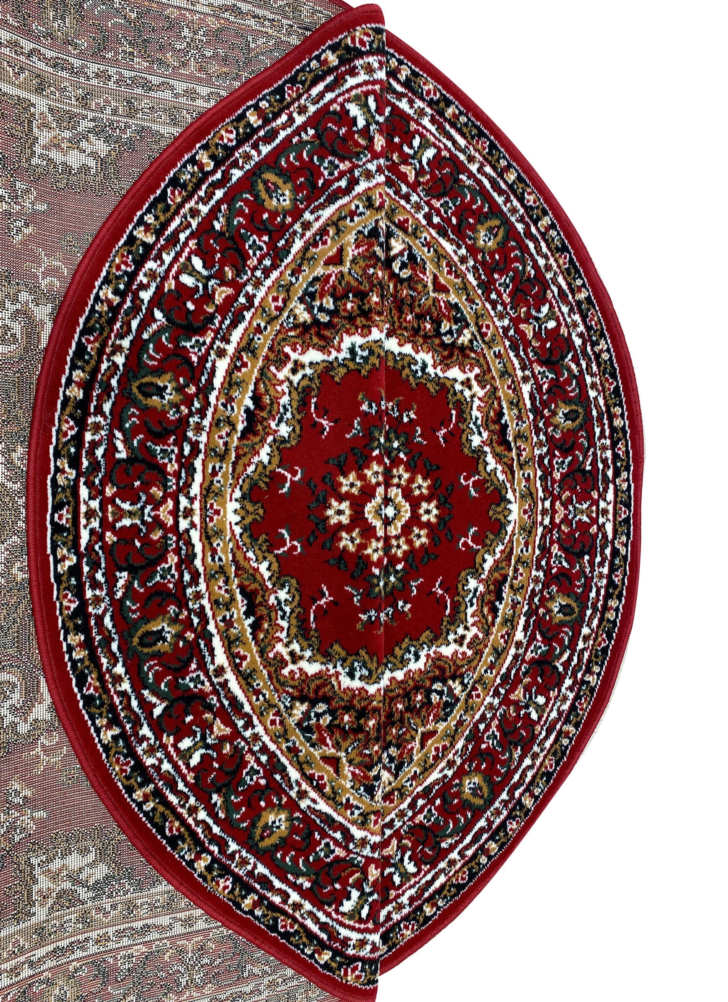 my home Teppich »Oriental, Made in Belgium«, oval, 7 mm Höhe, Orient-Optik, mit Bordüre, Kurzflor, pflegeleicht, elegant