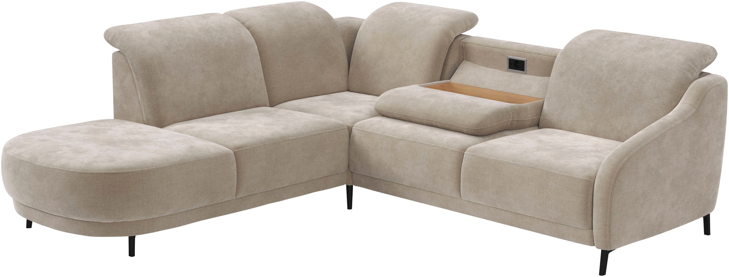 sit&more Ecksofa »Blues L-Form«, wahlweise mit Klapptisch und USB