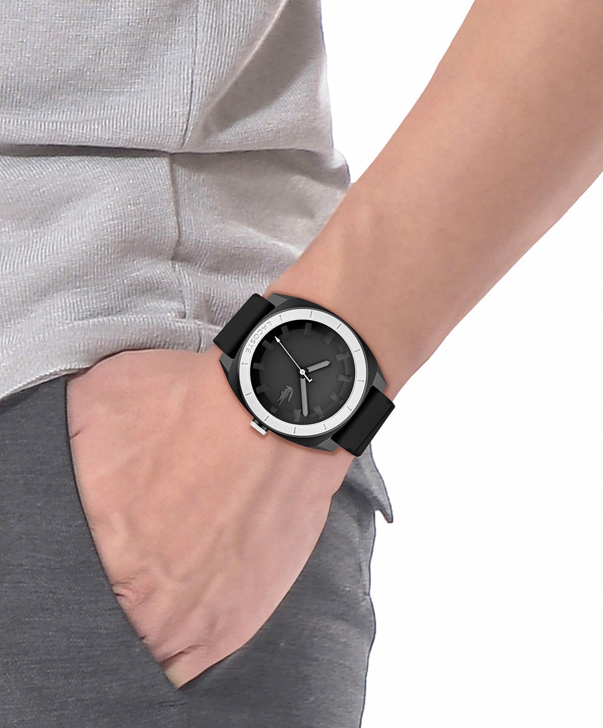 Lacoste Quarzuhr »SPRINT«, Armbanduhr, Herrenuhr, Mineralglas, Silikonarmband