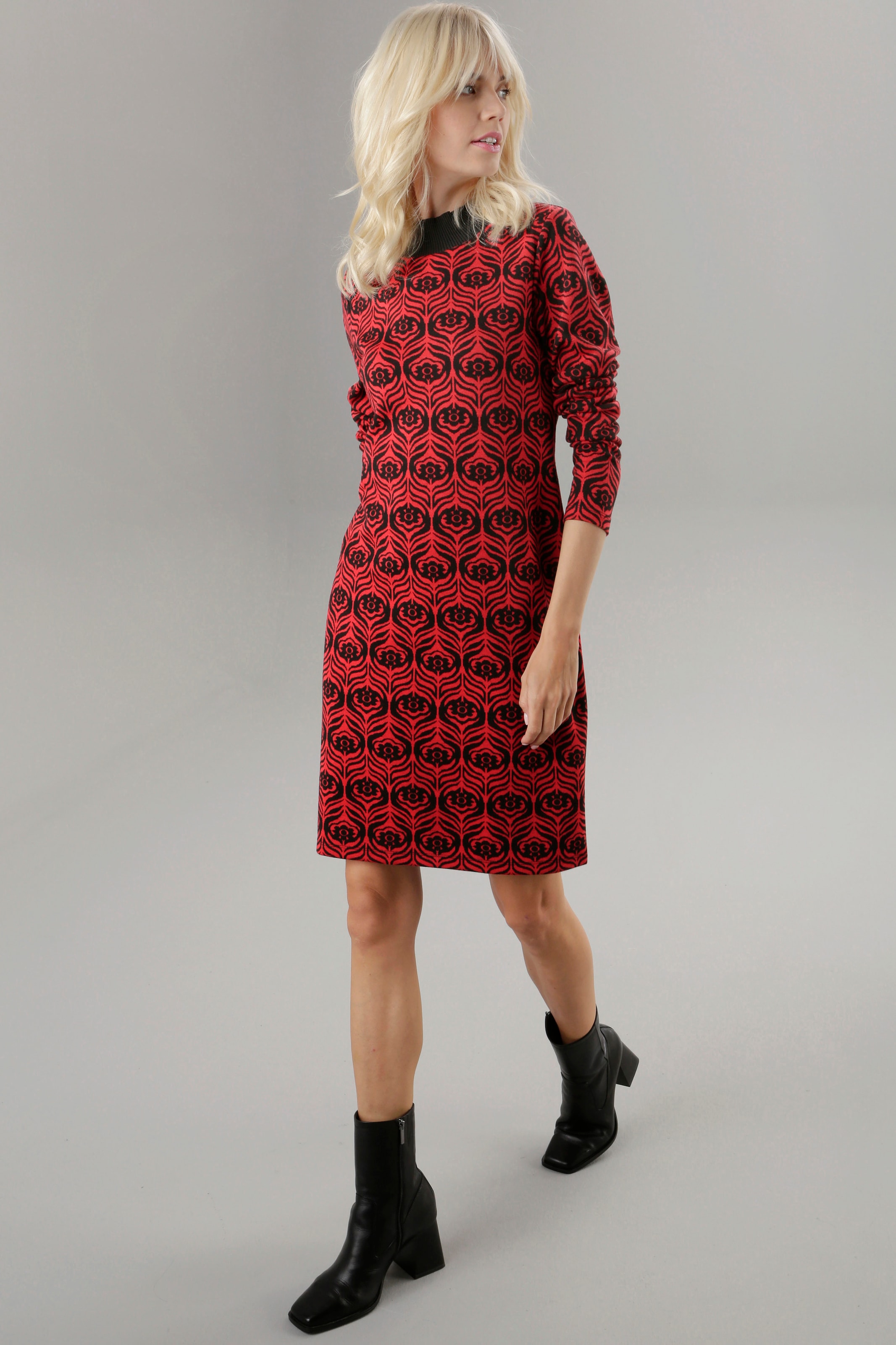 mit Aniston bei online Retro-Muster SELECTED Jerseykleid,