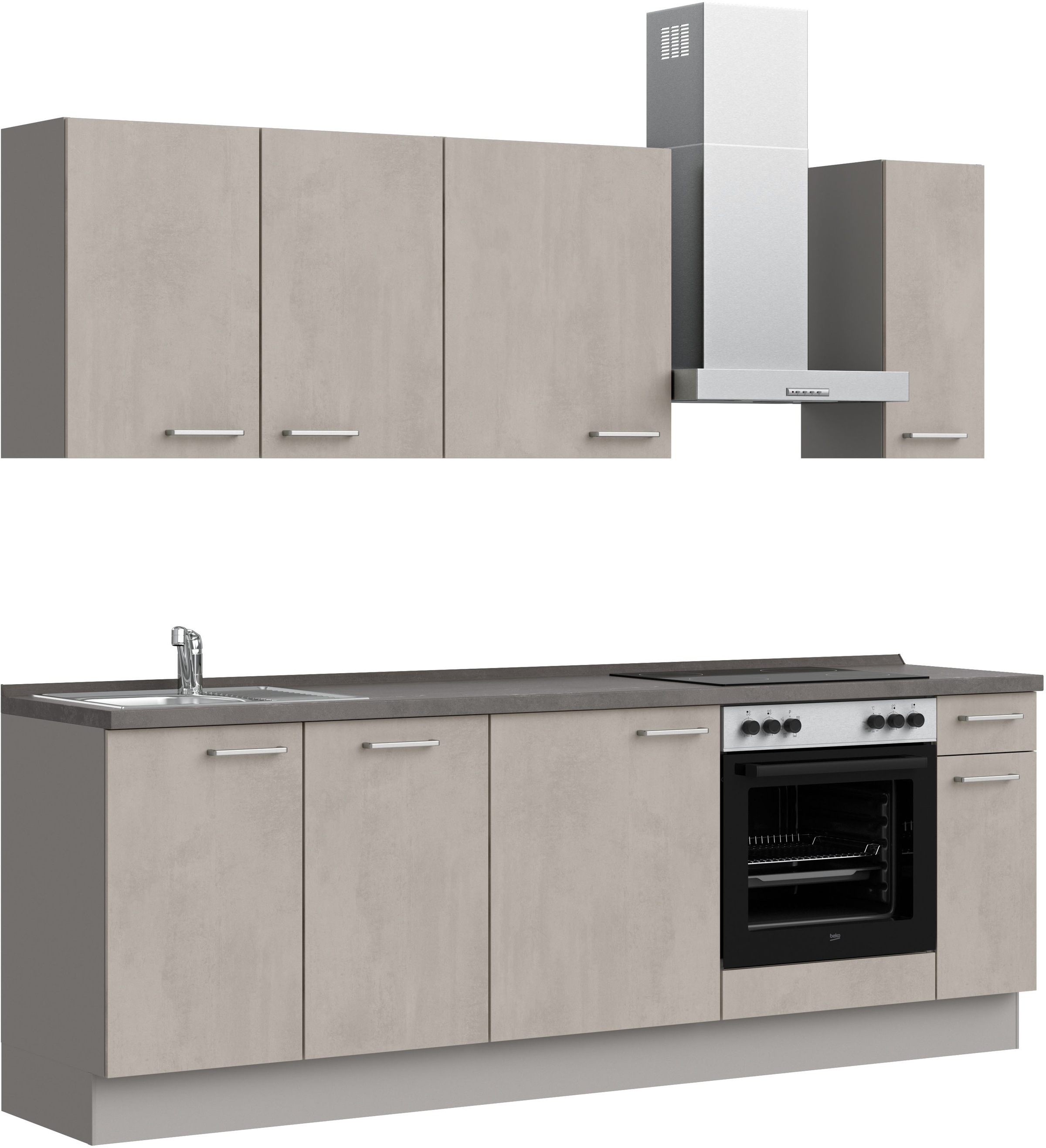nobilia® Küchenzeile »"Riva I"«, vormontiert, Ausrichtung wählbar, Breite 240 cm, wahlw. mit E-Geräten