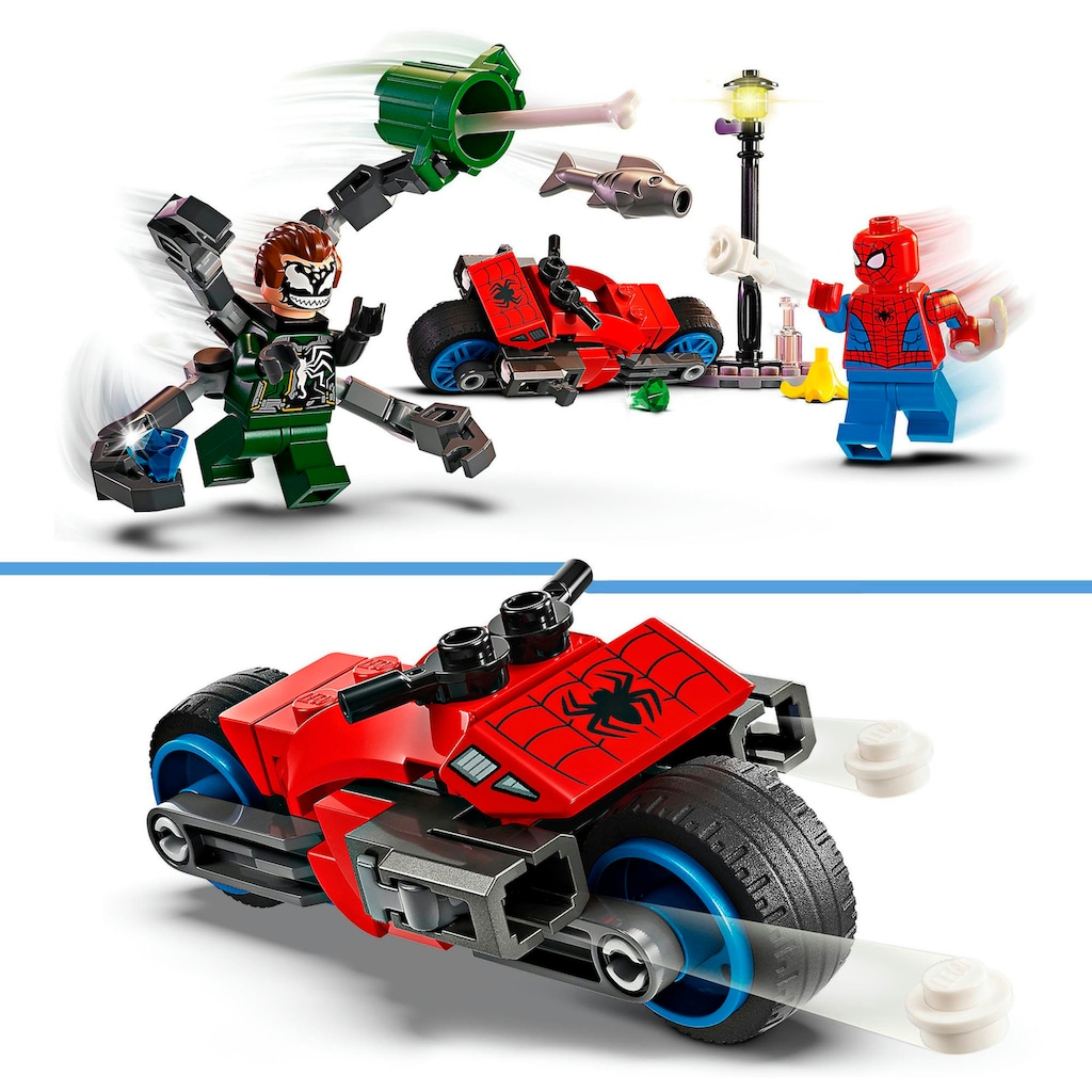 LEGO® Konstruktionsspielsteine »Motorrad-Verfolgungsjagd: Spider-Man vs. Doc Ock (76275)«, (77 St.)