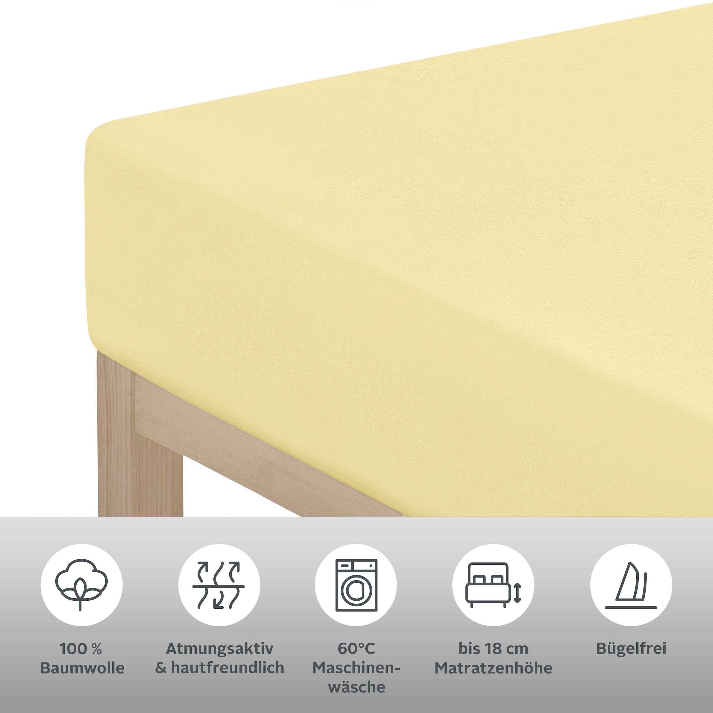 OTTO home Spannbettlaken »PHYSALIS Comfort« Baumwolle, Matratzen bis 20 cm Höhe, Bettlaken, Spannbetttuch, Laken