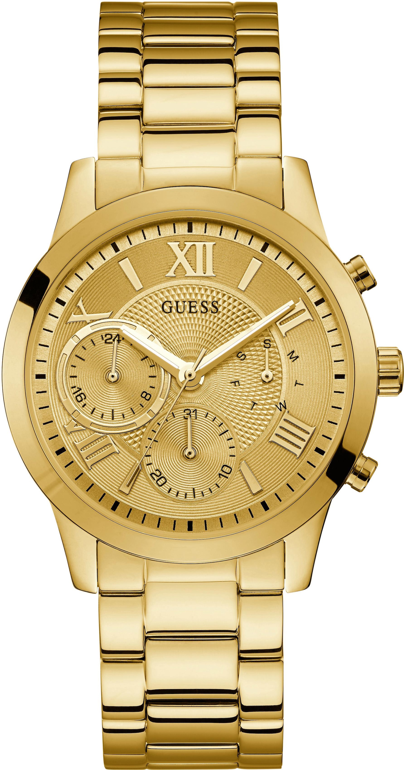 Guess Multifunktionsuhr »SOLAR, W1070L2«, Armbanduhr, Quarzuhr, Damenuhr