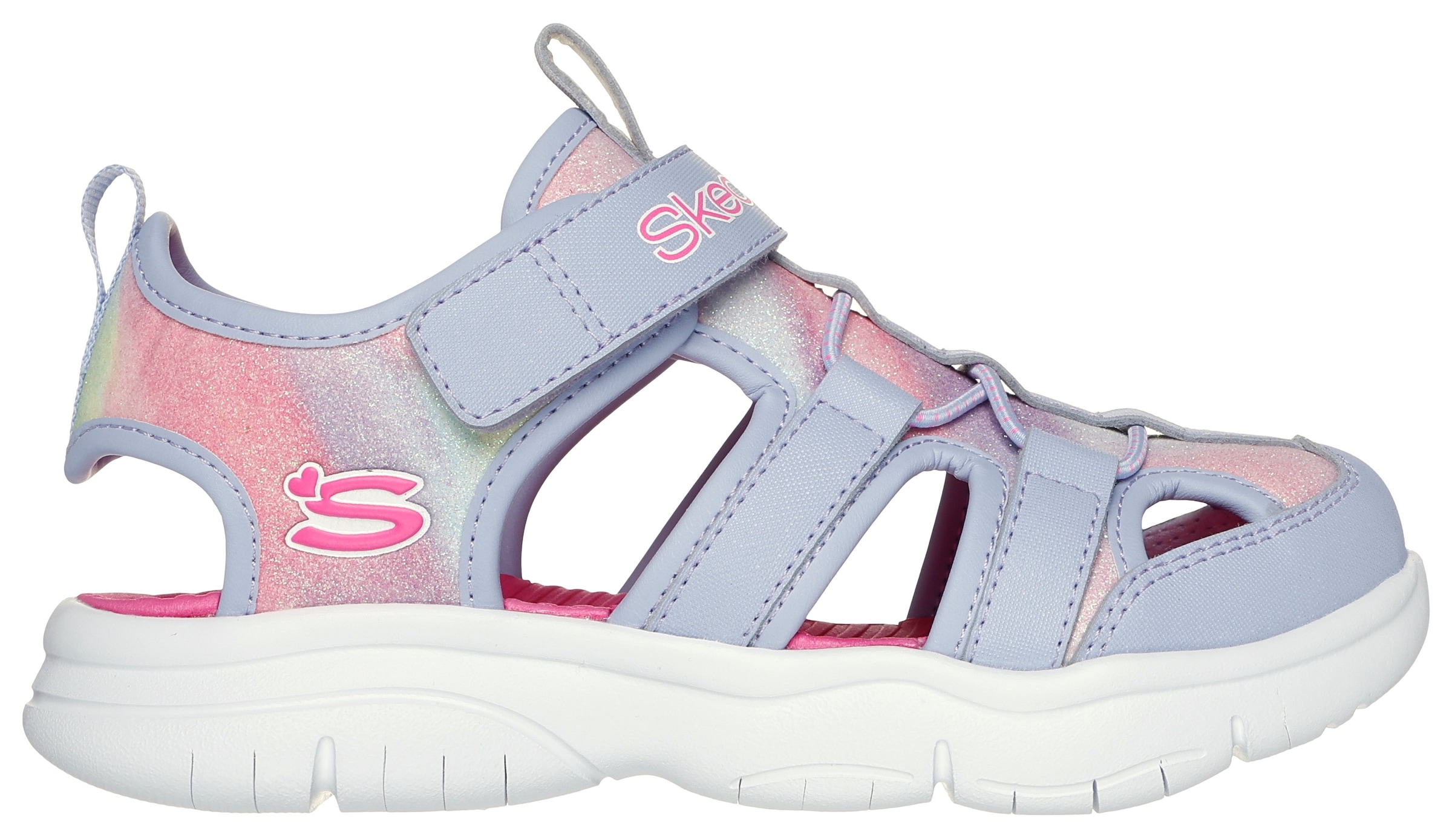 Skechers Sandale »FLEX SPLASH DAYLIGHT SHIMMER«, Klettschuh mit Glitzer, Größenschablone zum Download