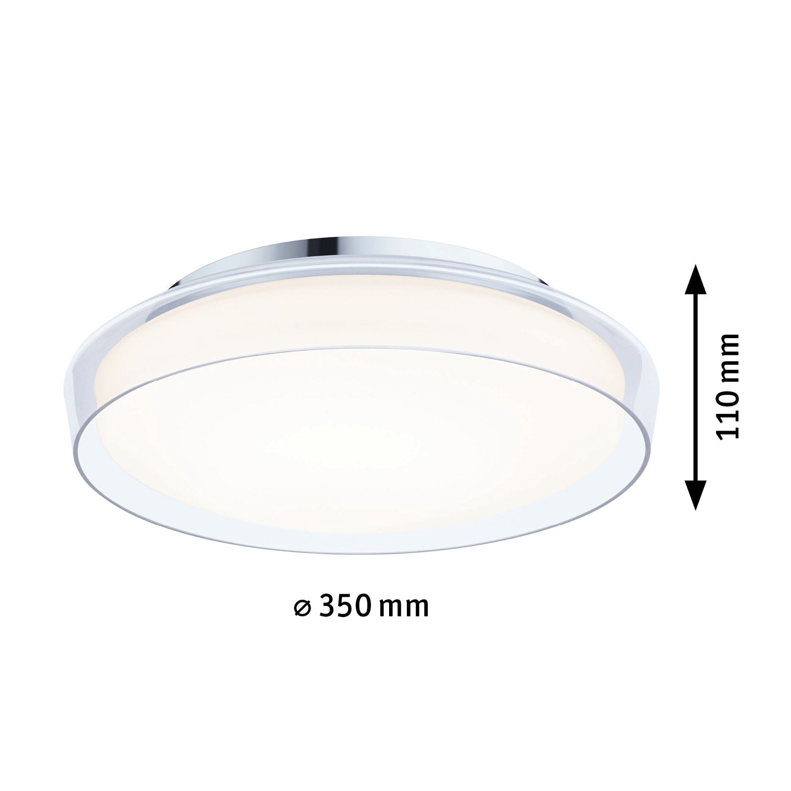 Paulmann LED Deckenleuchte »Selection Bathroom Luena IP44 16,5W 3000K Chrom 230V Glas/Metall«, 1 flammig