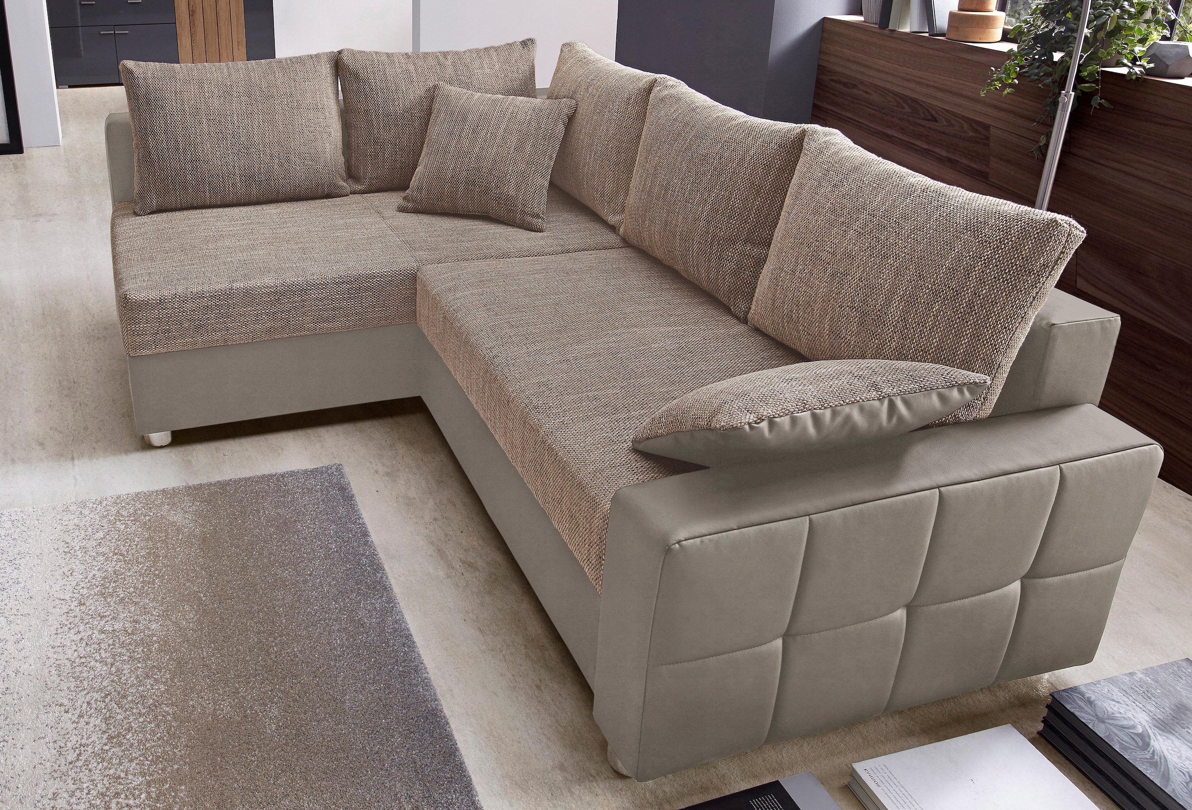 Ecksofa »Parma L-Form«, mit Bettfunktion und Federkern