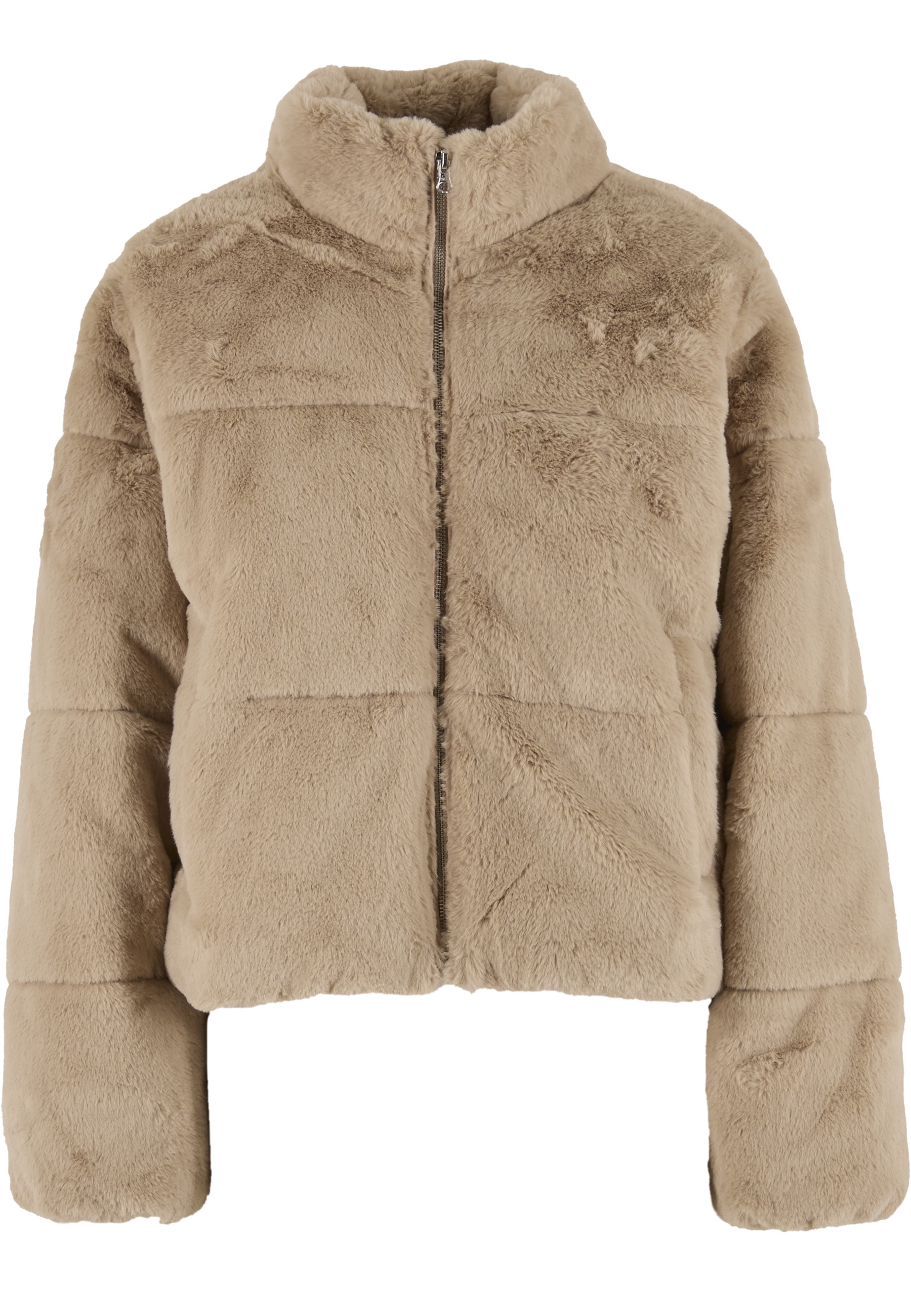 URBAN CLASSICS Winterjacke »Urban Classics Ladies Short Faux Fur Puffer Jacket« 1 Stk. tlg. ohne Kapuze