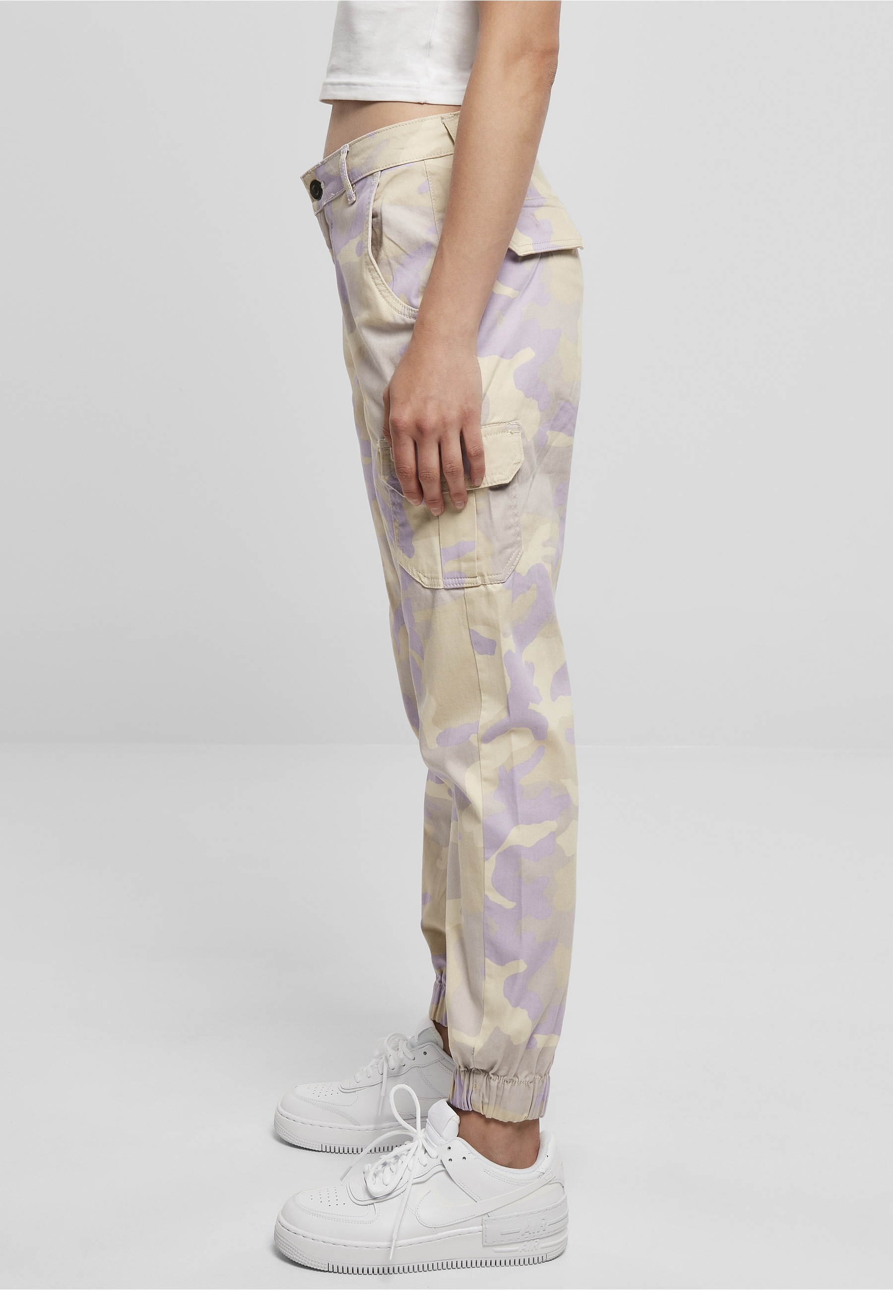 URBAN CLASSICS Cargohose »Urban Classics Damen Ladies High Waist Camo Cargo Pants«