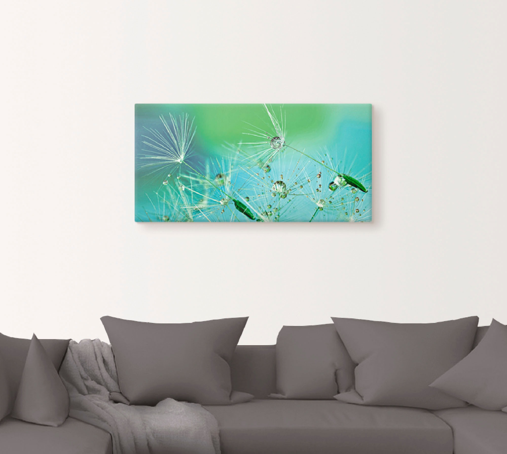 Artland Wandbild »Glitzernde Pustblumen mit Wassertropfen«, Blumen, (1 St.) günstig online kaufen