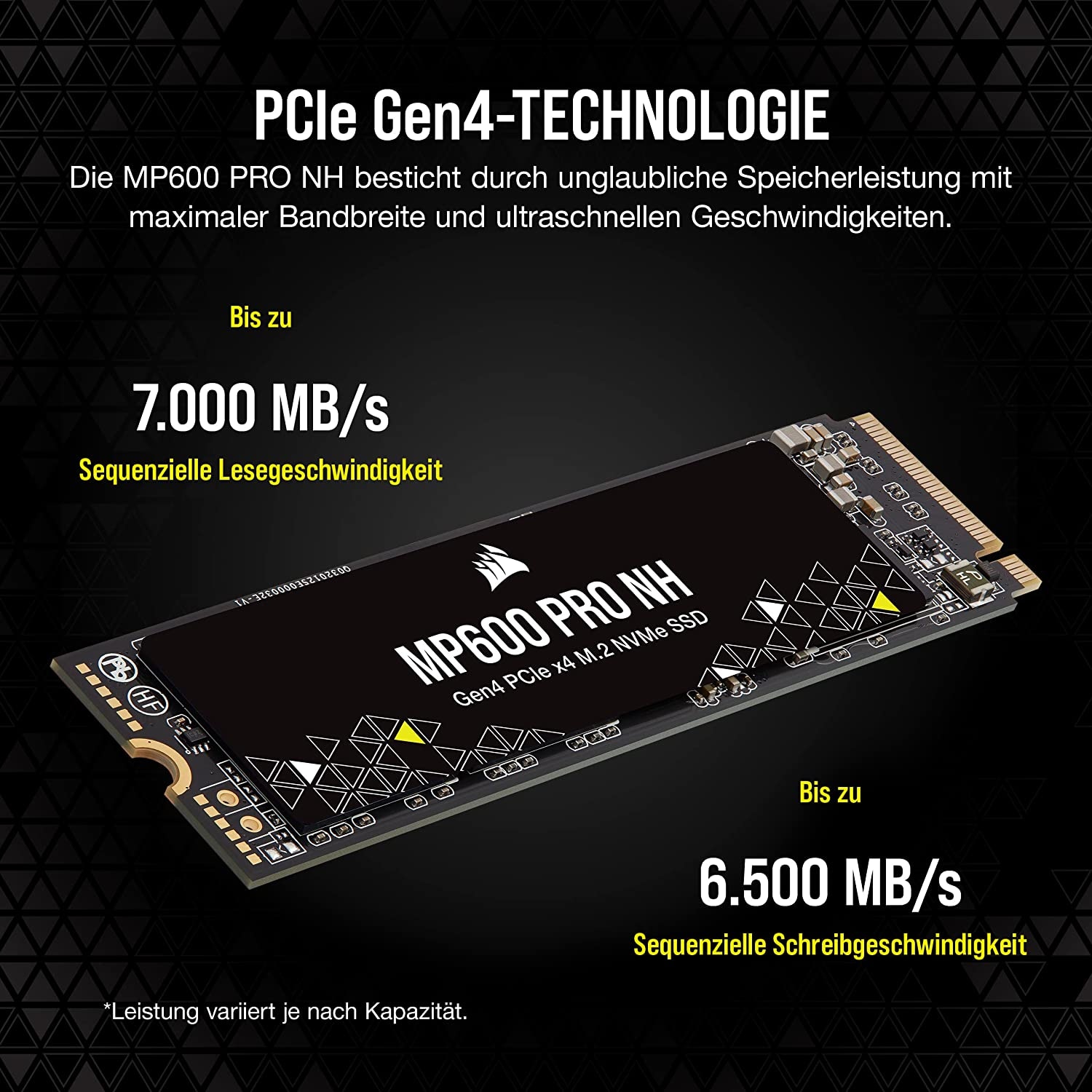 Corsair »MP600 PRO NH Gen4 PCIe x4 NVMe M.2 SSD« 1 TB Anschluss M.2 PCIe 4.0