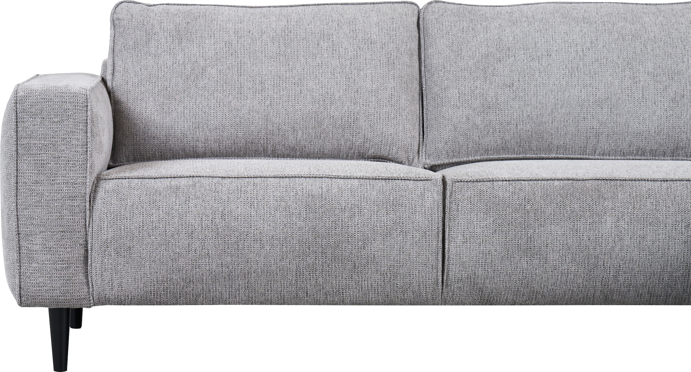 Places of Style Ecksofa »Fumone, Lederoptik oder Soft-Touch Chenille«, Breite 260, mit schwarzen Massivholzfüßen