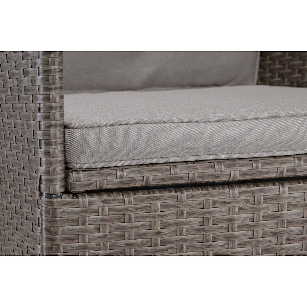 KONIFERA Garten-Essgruppe »Mailand«, (25 tlg.), 8 Sessel, Tisch 200x100 cm, Polyrattan. Gratis-Zugabe: 1 Schutzhülle