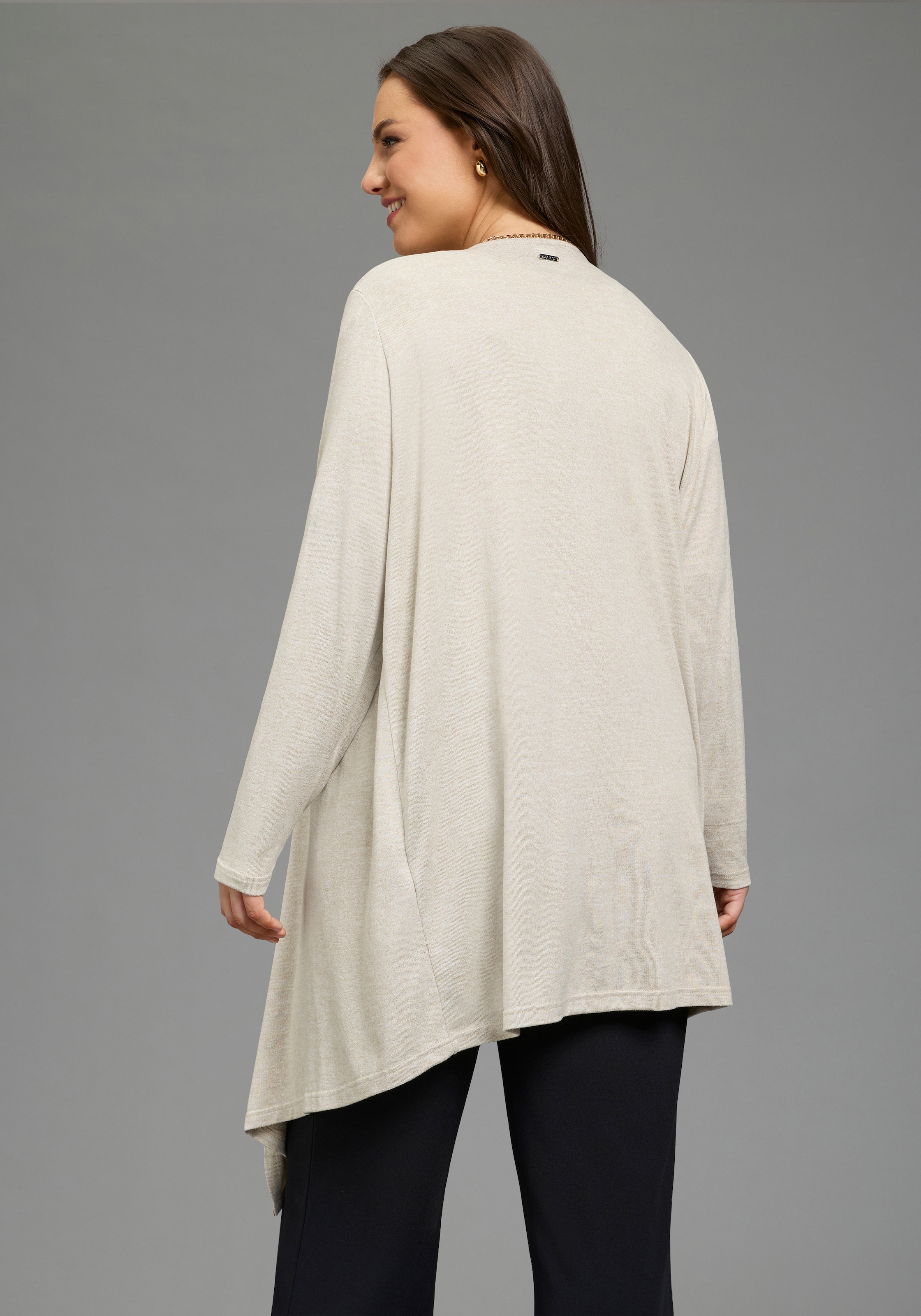 Laura Scott CURVE Strickjacke mit Wasserfallausschnitt, Langarm-Design, figurbetonte Passform