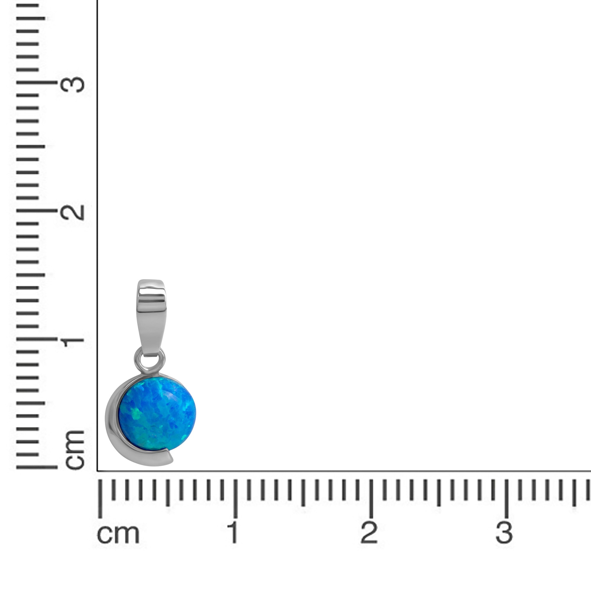 Vivance Kettenanhänger »925/- Sterling Silber rhodiniert imit. Opal blau«