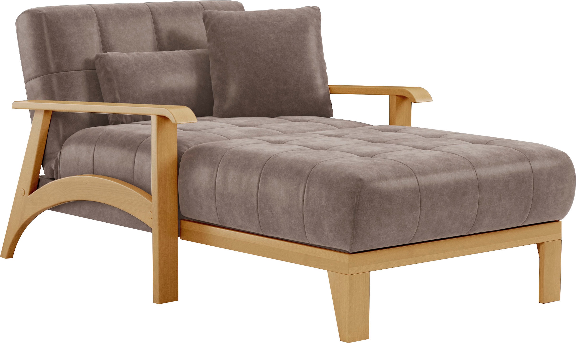 sit&more Recamiere »Billund«, Armlehnen aus eichefarbigem Buchenholz, verschiedene Bezüge und Farben