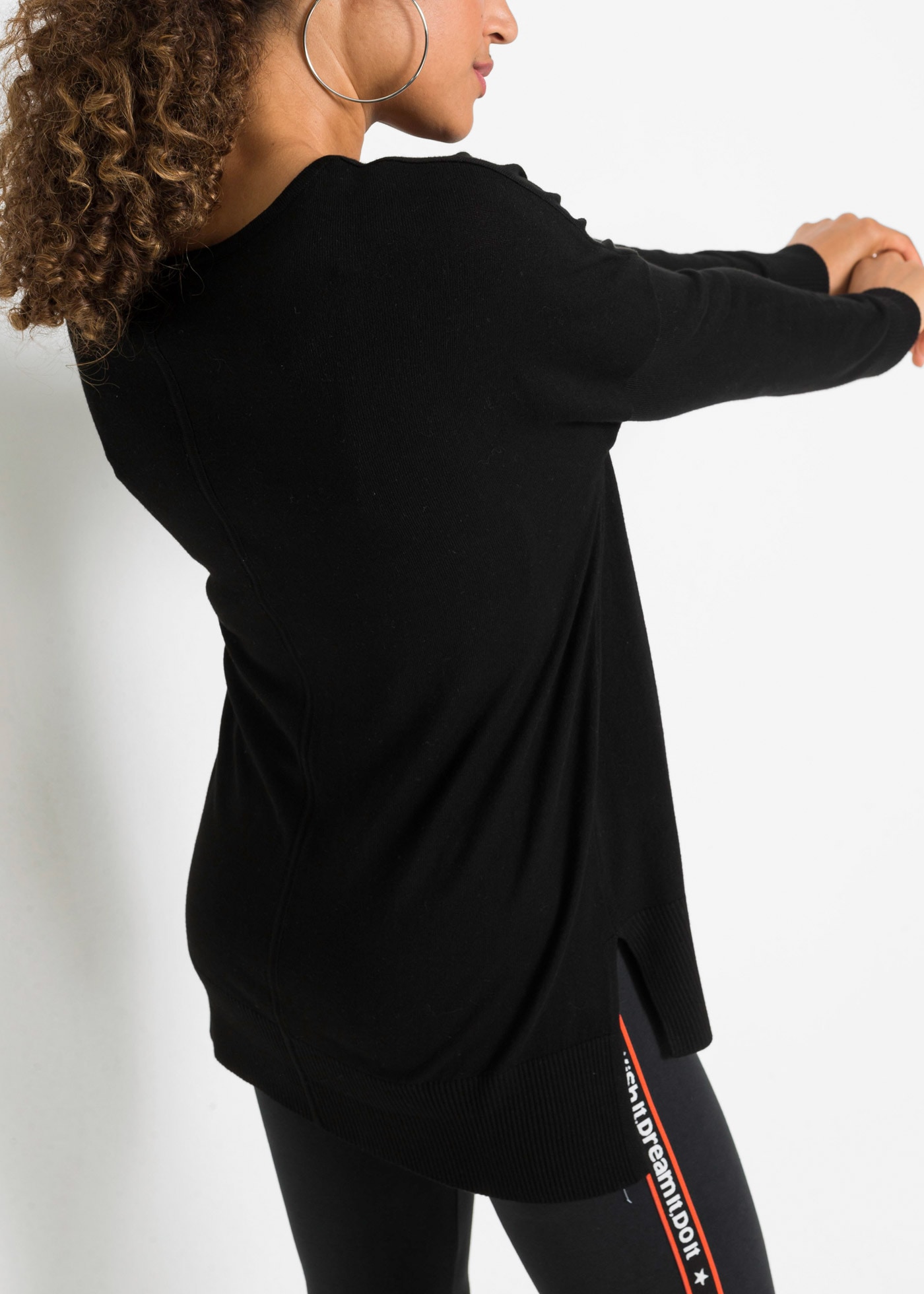 bonprix Strickpullover aus Viskose und Polyamid, mit Rundhals-Ausschnitt, Oversize Passform