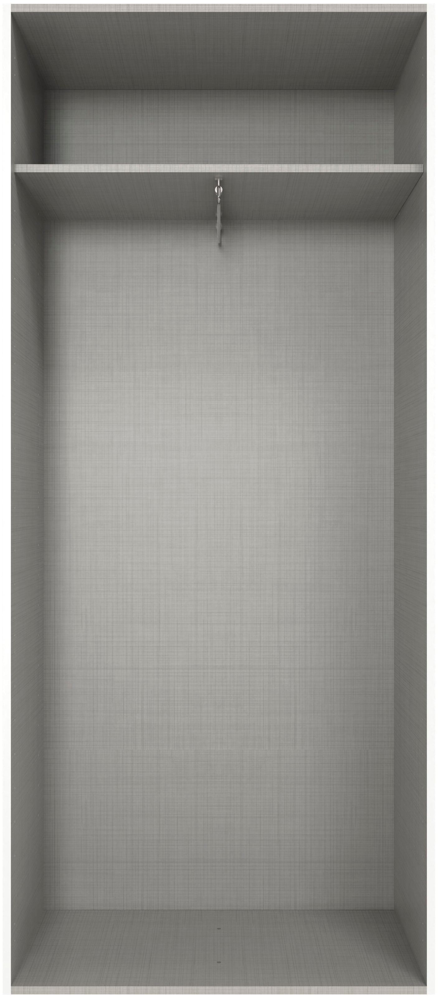 Wimex Kleiderschrank »Mugano,in 8 Breiten,3 Höhen,2 Tiefen, viele Farben, Made in Germany«, (in Basic oder Premium Ausstattung mit 2 weiteren Einlegeböden), mit langen oder kurzen Griffen aus Metall, mit oder ohne Spiegel