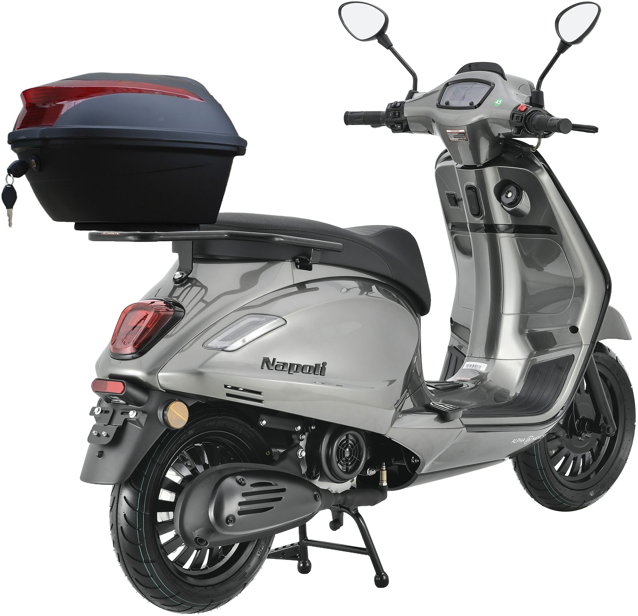 Alpha Motors Motorroller »Napoli 50 ccm 45 km/h EURO 5 (mit/ohne Topcase)«, 50 cm³, 45 km/h, Euro 5, 3,26 PS