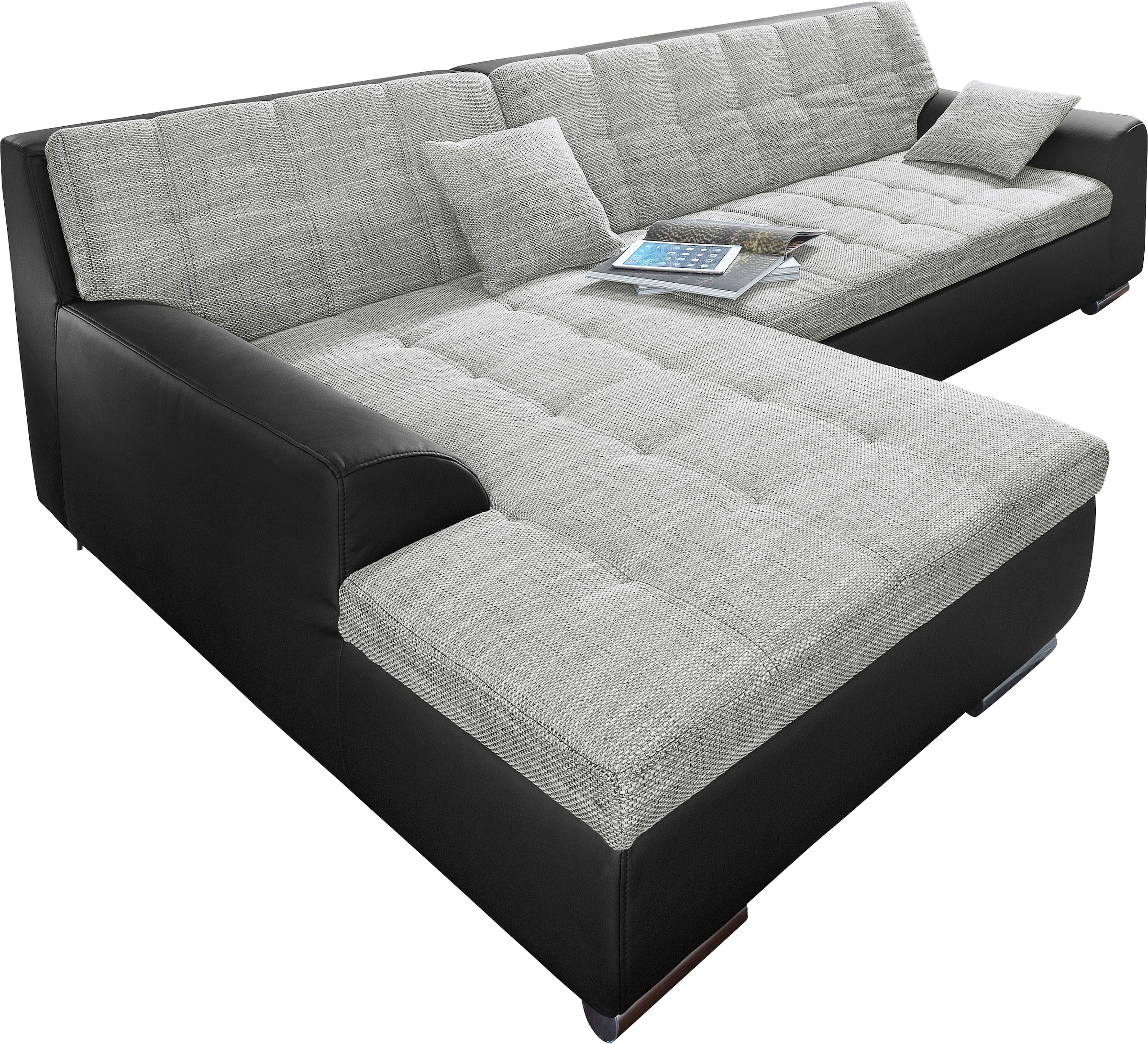 DOMO collection Ecksofa Treviso, wahlweise mit Bettfunktion, incl. Zierkissen