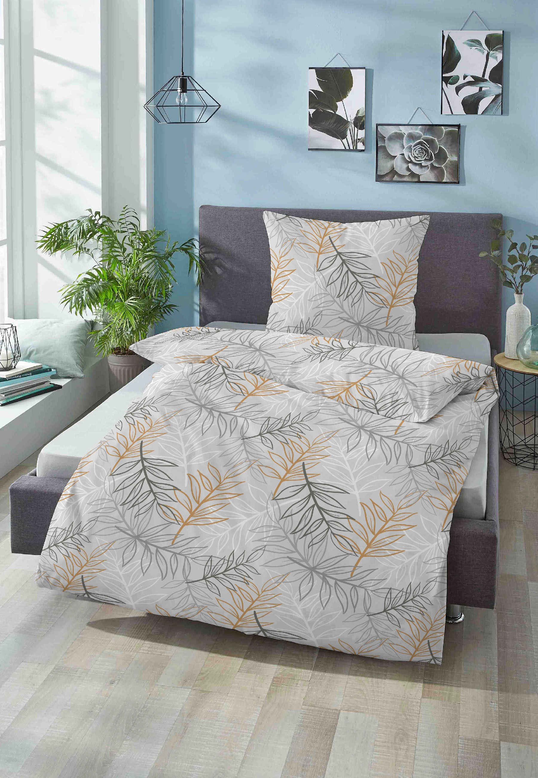 Biberna Bettwäsche »Milow« 2 Stk. tlg. 100% Baumwolle, bügelfrei, mit Reißv günstig online kaufen