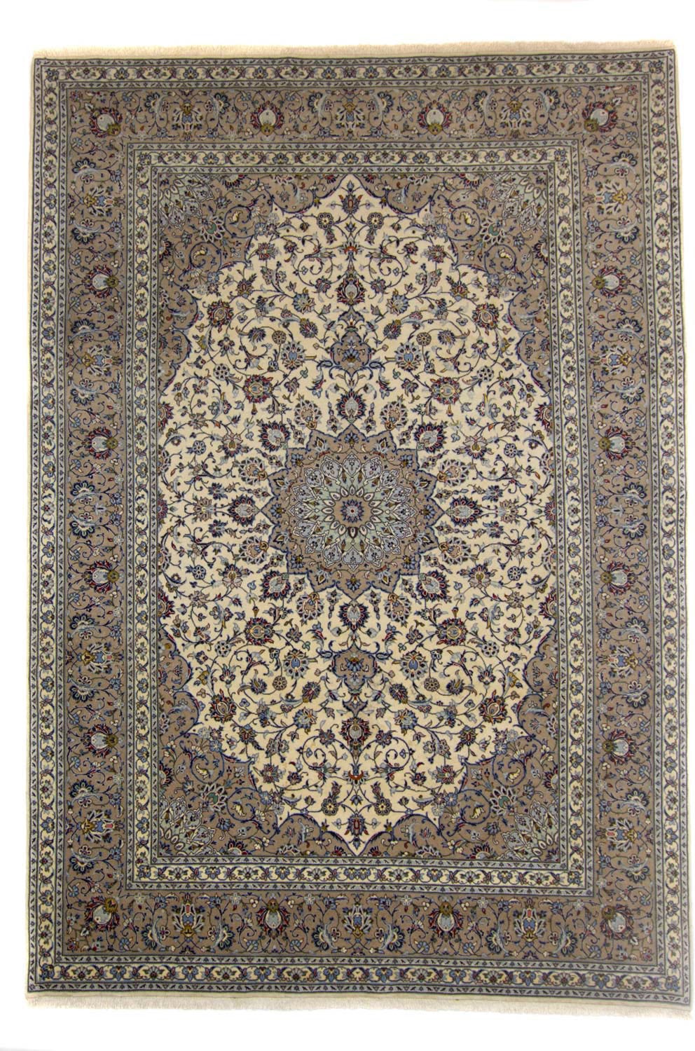 morgenland Wollteppich »Keshan Medaillon Beige chiaro 360 x 248 cm«, rechte günstig online kaufen