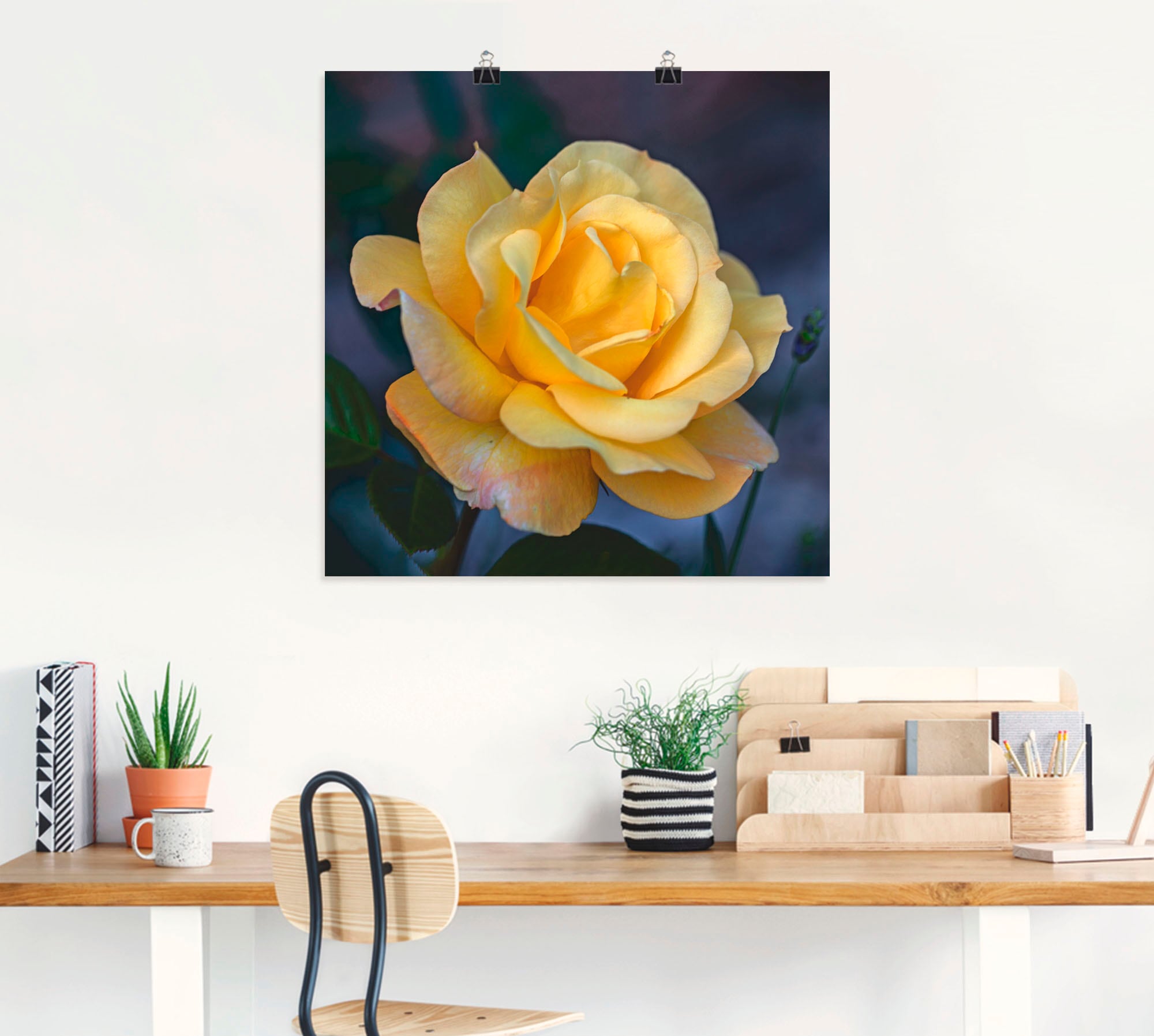Artland Wandbild »Gelbe Rose«, Blumen, (1 St.), als Leinwandbild, Poster in verschied. Größen