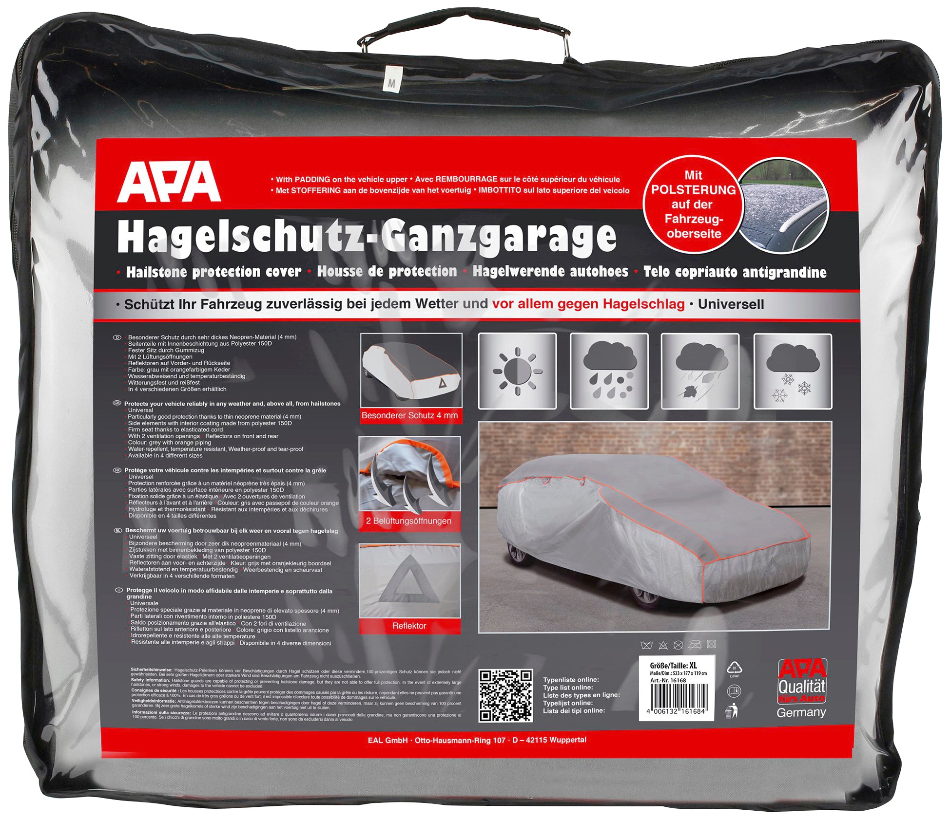 Apa Hagelschutz-Ganzgarage mit Gummizug PKW Gr. XL (H x B x L)119 x 177 x 5 günstig online kaufen