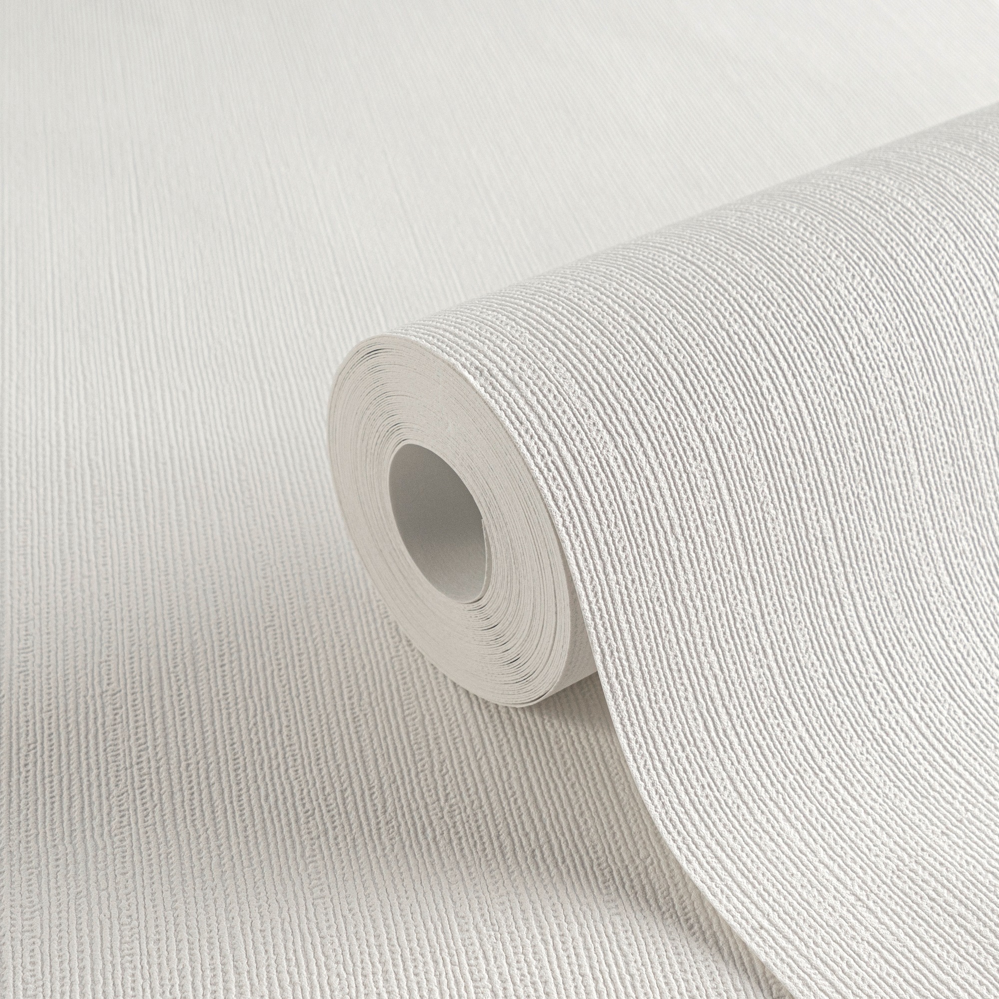 A.S. Création Vliestapete »Happy Spring Vliestapete überstreichbare Strukturtapete Weiß«, Strukturmuster, einfarbige Tapete in Textil-Optik überstreichbar für Wohnzimmer