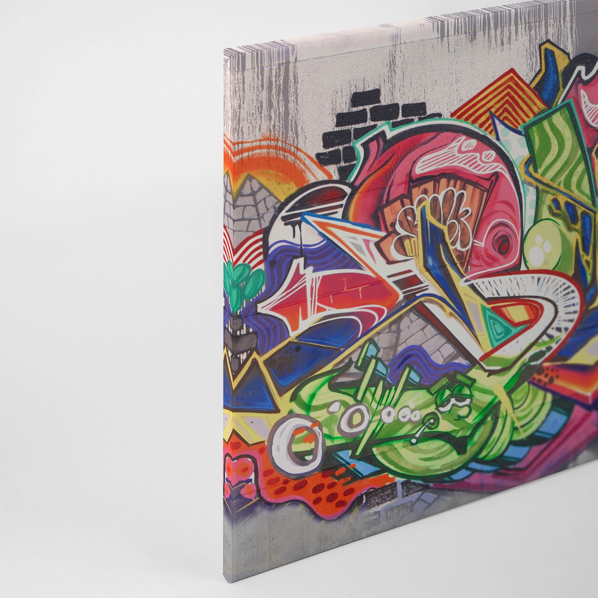A.S. Création Leinwandbild »Graffiti«, Kunst-Gemälde-Kinder, (1 St.), Graffiti Keilrahmen Jugendzimmer Bunt Leinwand-Bild Wohnzimmer modern