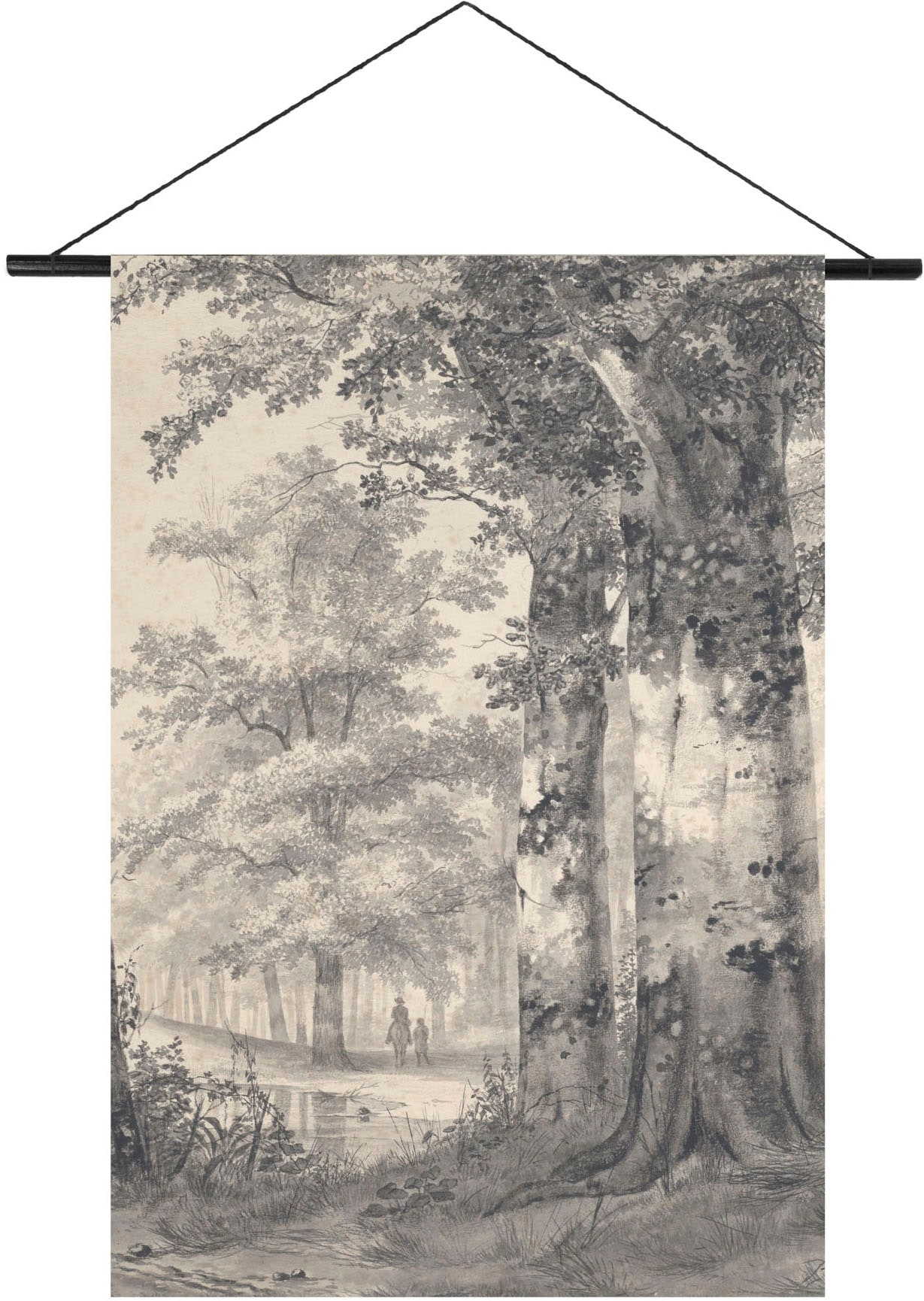 Art for the home Wandbild »Vintage Wald«, Landschaft-Landschaften, (1 St.), Wandteppich XL