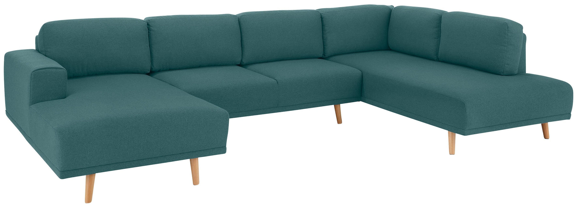 Home affaire Wohnlandschaft »Lasse U-Form«, im scandinavischem Stil mit Holzfüßen