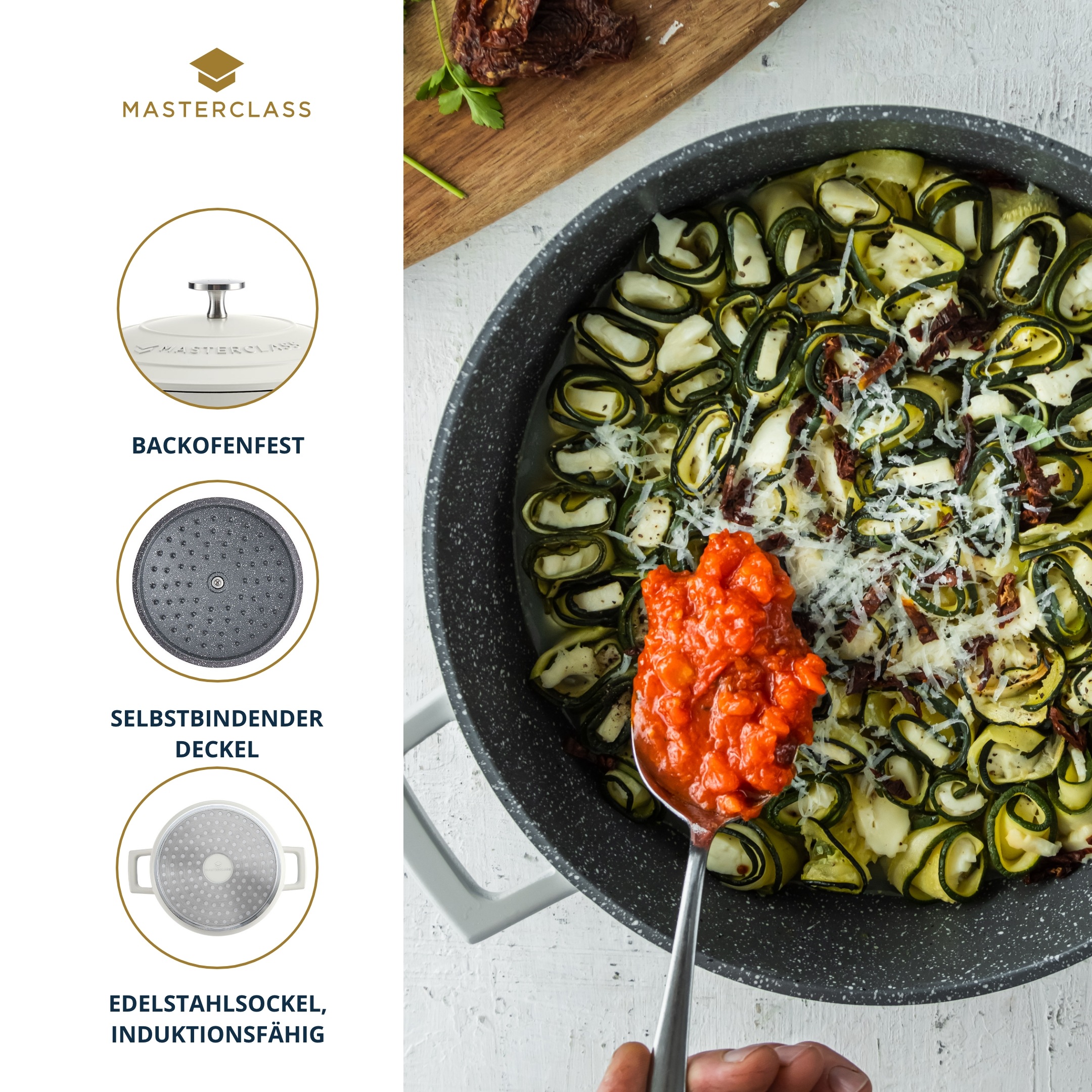 Master Class Kasserolle »MasterClass«, Aluminiumguss, 5 Liter, rund, ultraleicht, kratzfeste Antihaftbeschichtung, Induktion