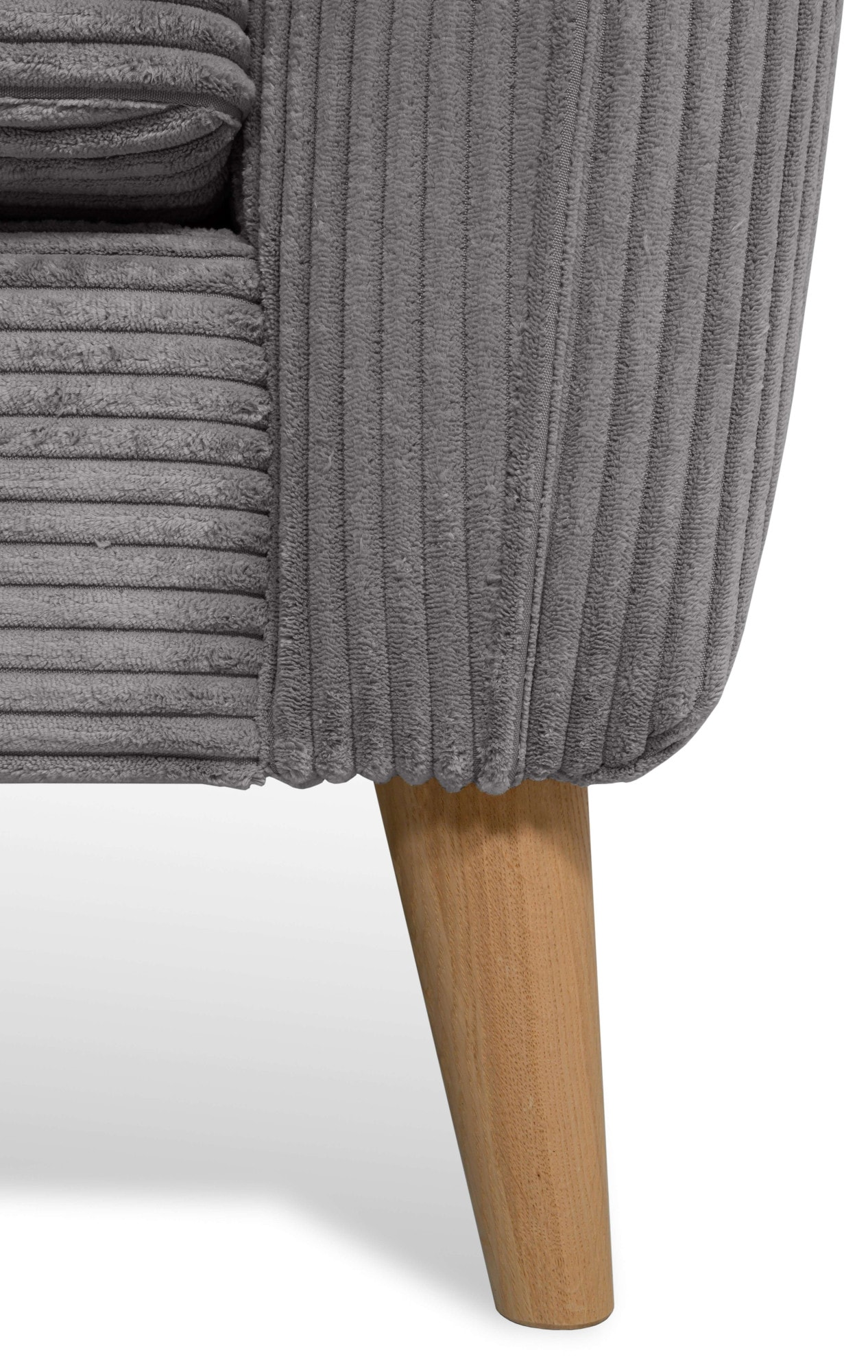 Home affaire Ecksofa »MARSEILLE 278/202 cm, L-Form, Ottom. rechts/links, verschiedene Bezüge«, Massivholzbeine Eiche, Landhausstil, Wellenunterfederung