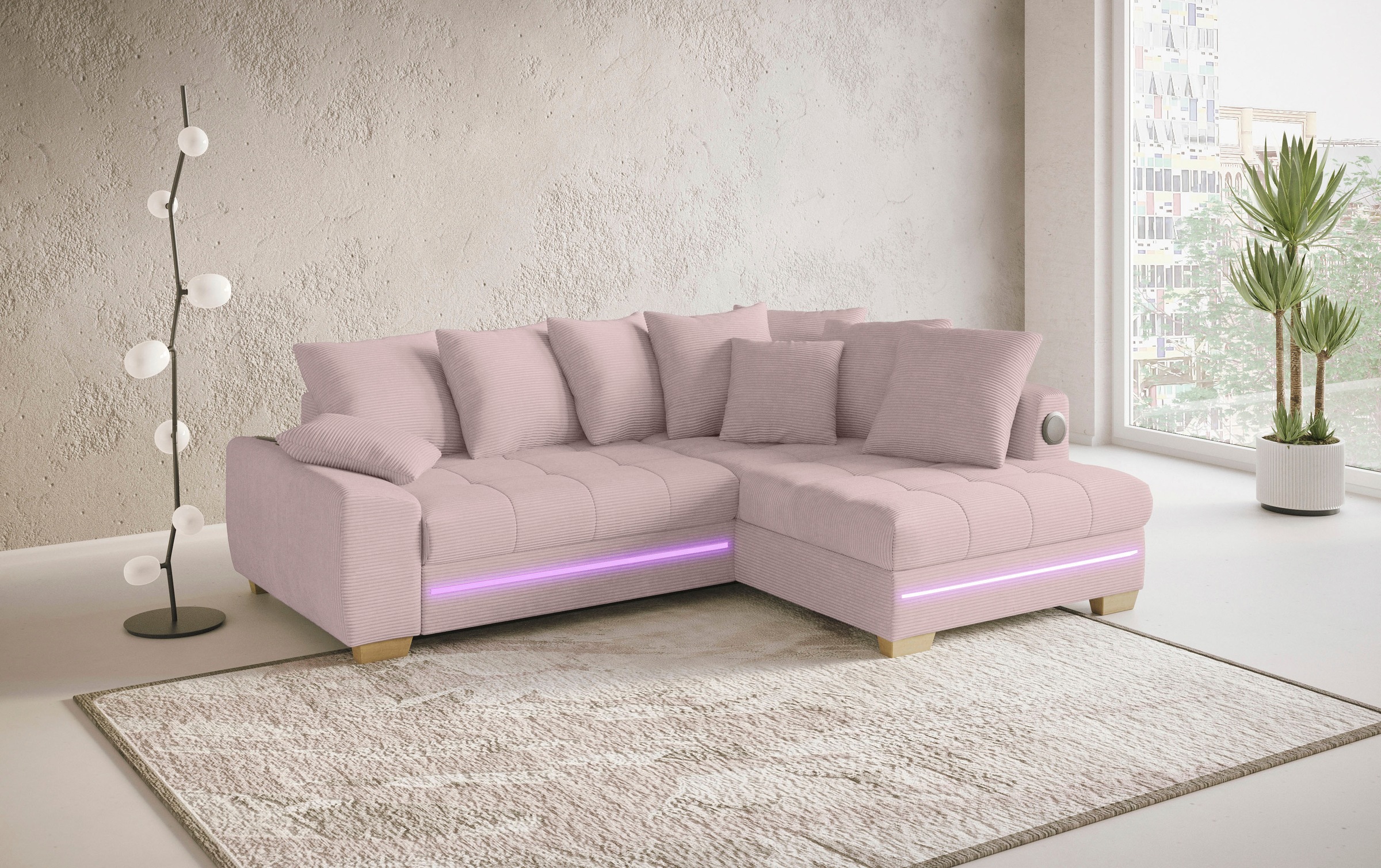 Mr. Couch Ecksofa »Nikita II, L-Form«, RGB-LED, Bluetooth-Soundsystem, wahl günstig online kaufen