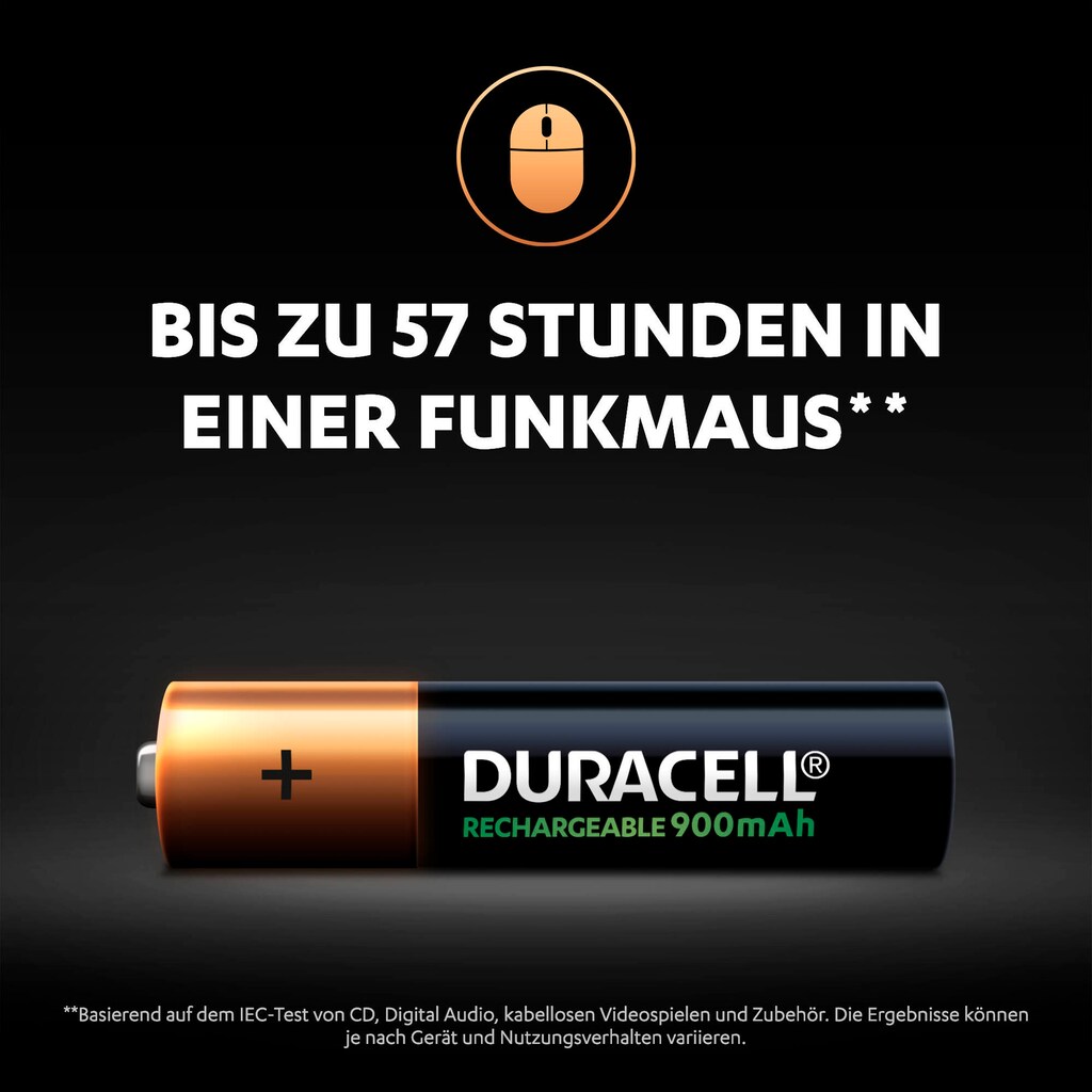 Duracell Akku »2er Pack Rechargeable AAA«, AAA, 900 mAh