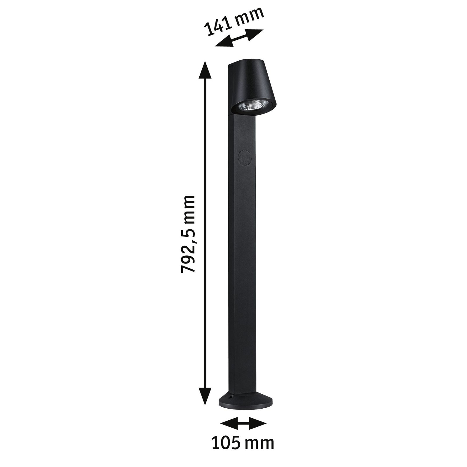 Paulmann LED Pollerleuchte »IP44 793mm 3000K 9W 700lm 230V 65° AnthrazitAluminium«, 1 flammig, Bewegungsmelder mit Hochfrequenz-Sensor