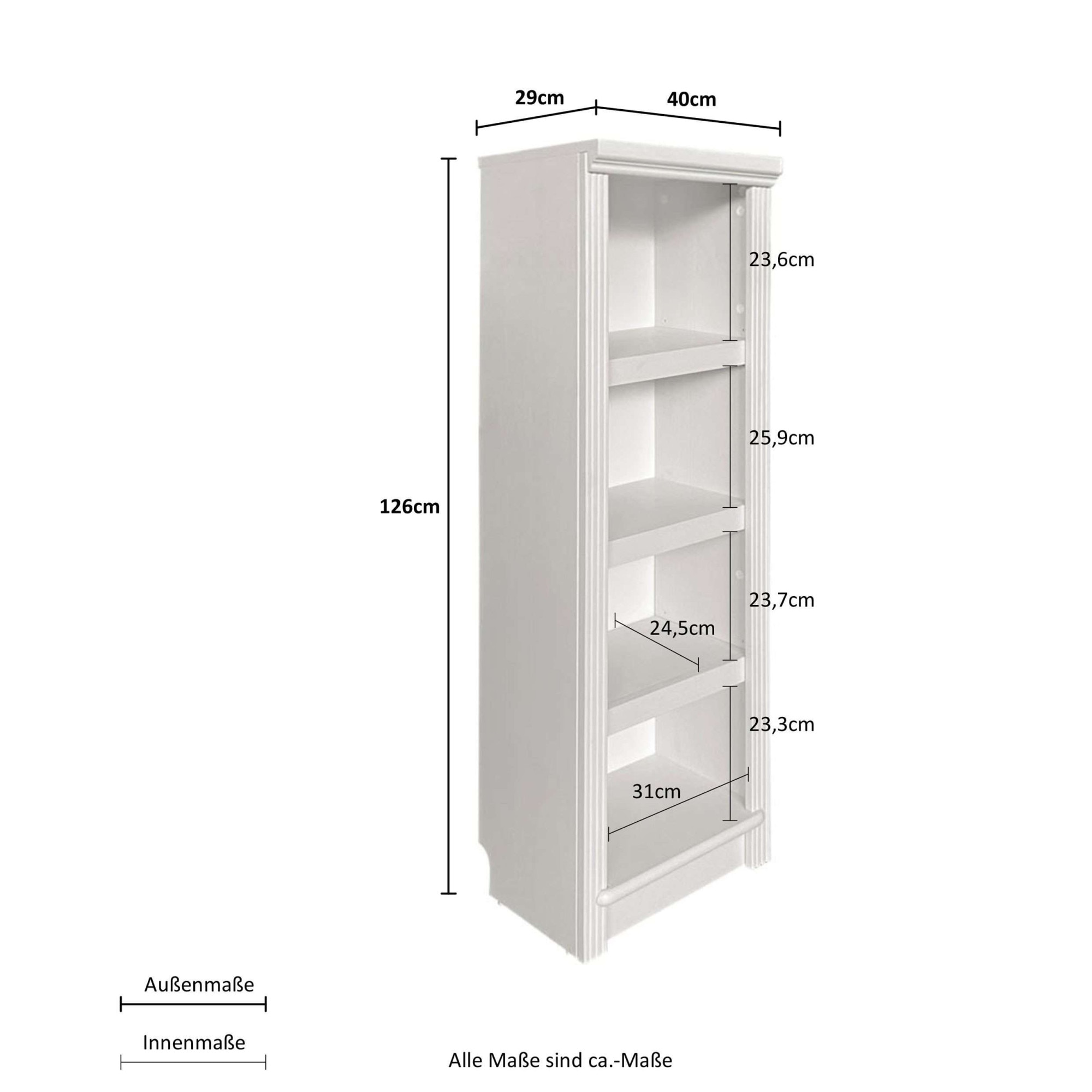 OTTO home Bibliothek »Riga - Set aus 5 Regalen in unterschiedlichen Höhen« 5 Stk. tlg. Breite/Tiefe je 40/29 cm,Höhe 67 cm, 97 cm, 126 cm, 156 cm und 185 cm