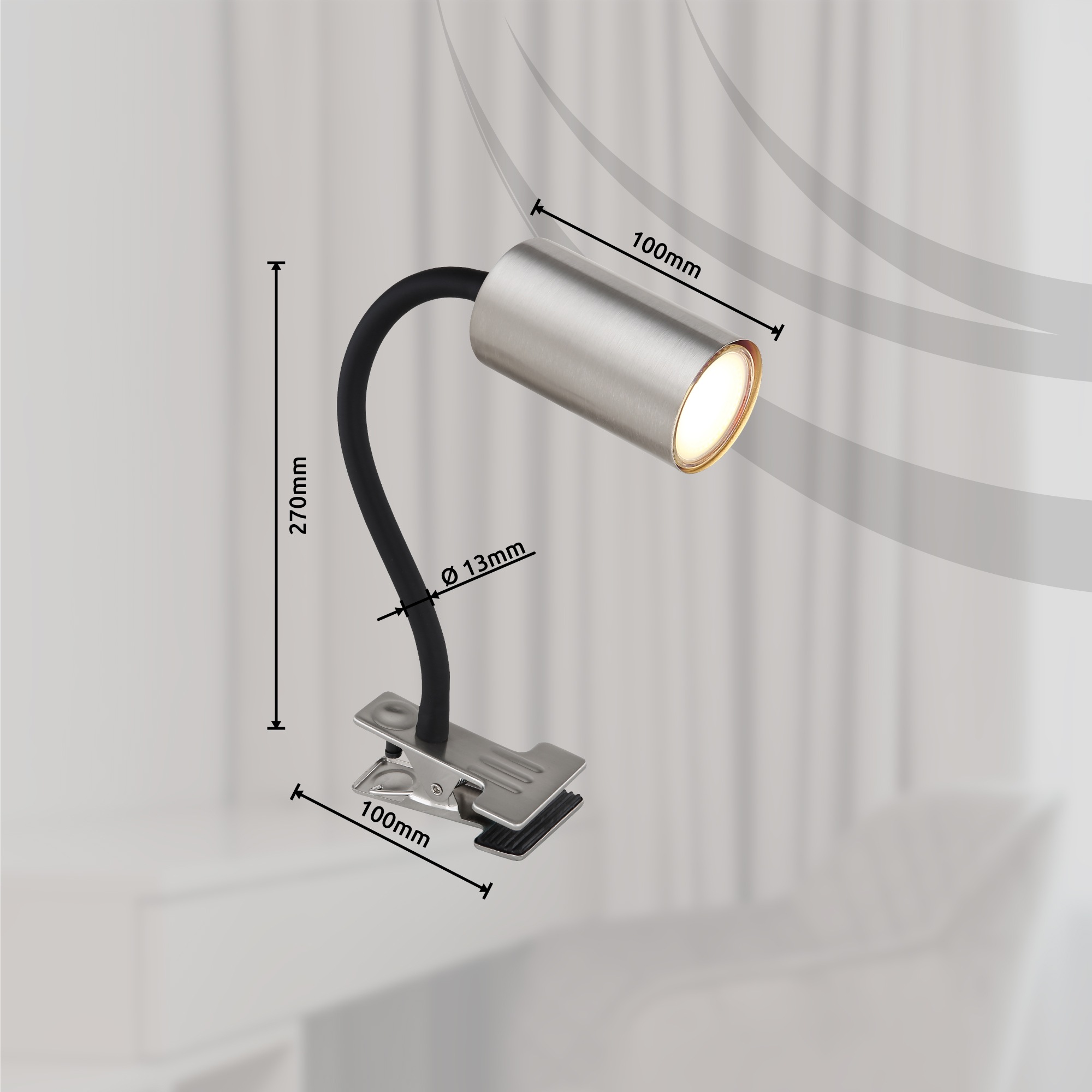 GLOBO LIGHTING LED Klemmtischleuchte »ROBBY« GU10 1 Stk. Strahler klemmen Flexo Klemmspot Schreibtisch